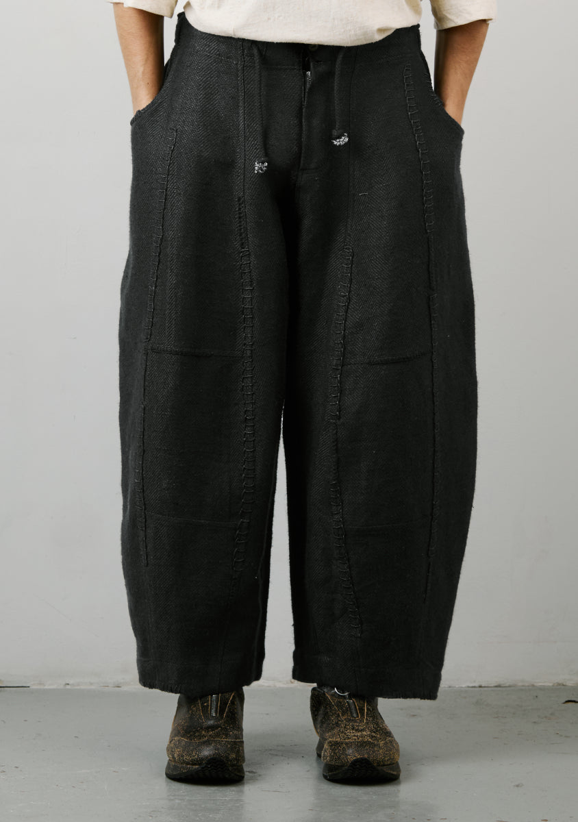 Fisherman Pant – Handwoven Cotton – Black