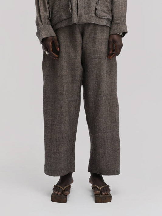 Farmer Pant – Handwoven Wool – Earthy Brown