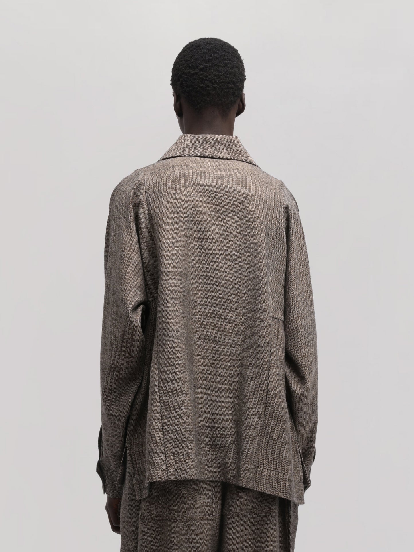 Farmer Jacket – Handwoven Wool – Earthy Brown
