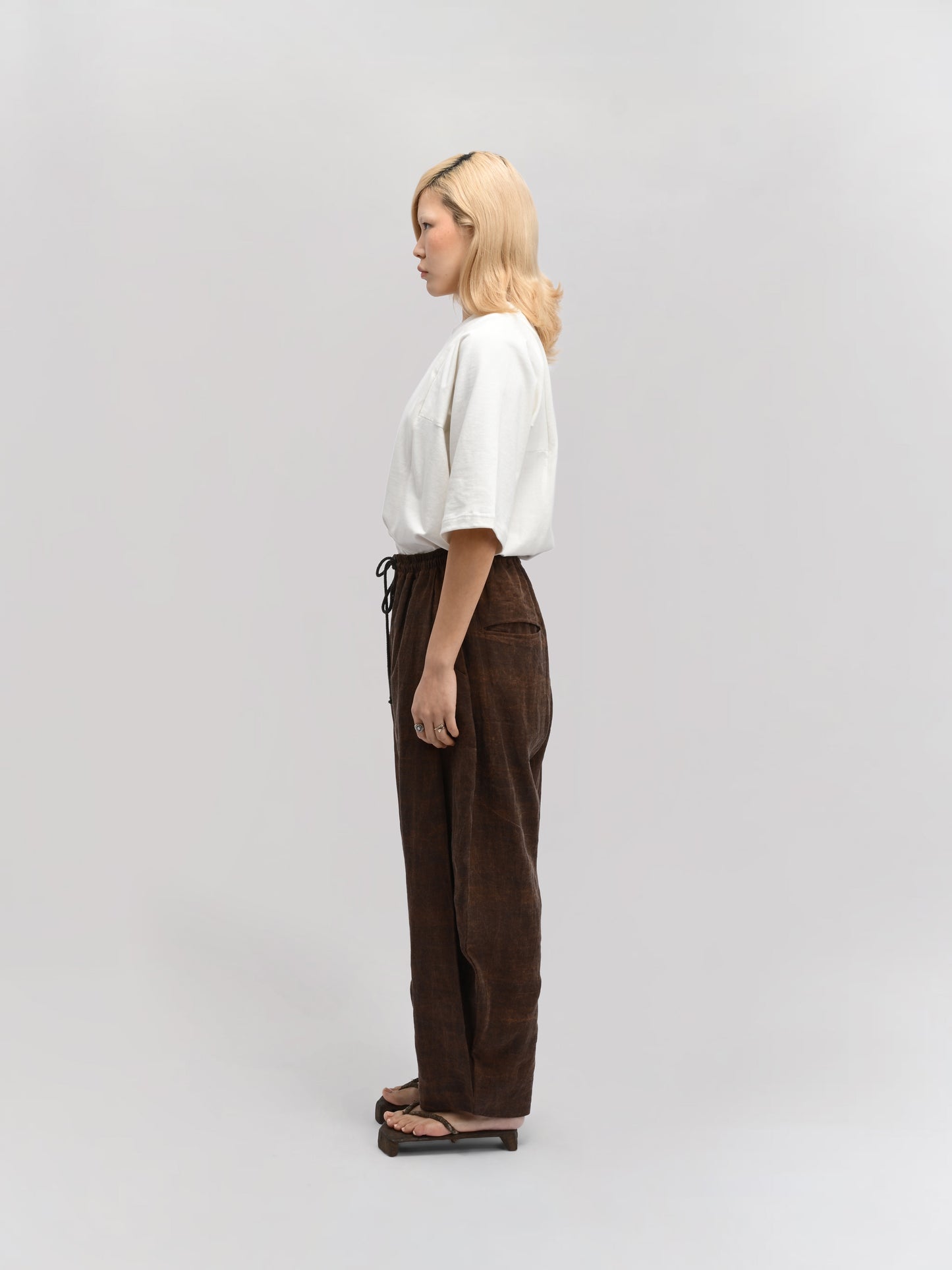 Beekeeper Pant – Mud-Dyed Ramie – Natural Brown