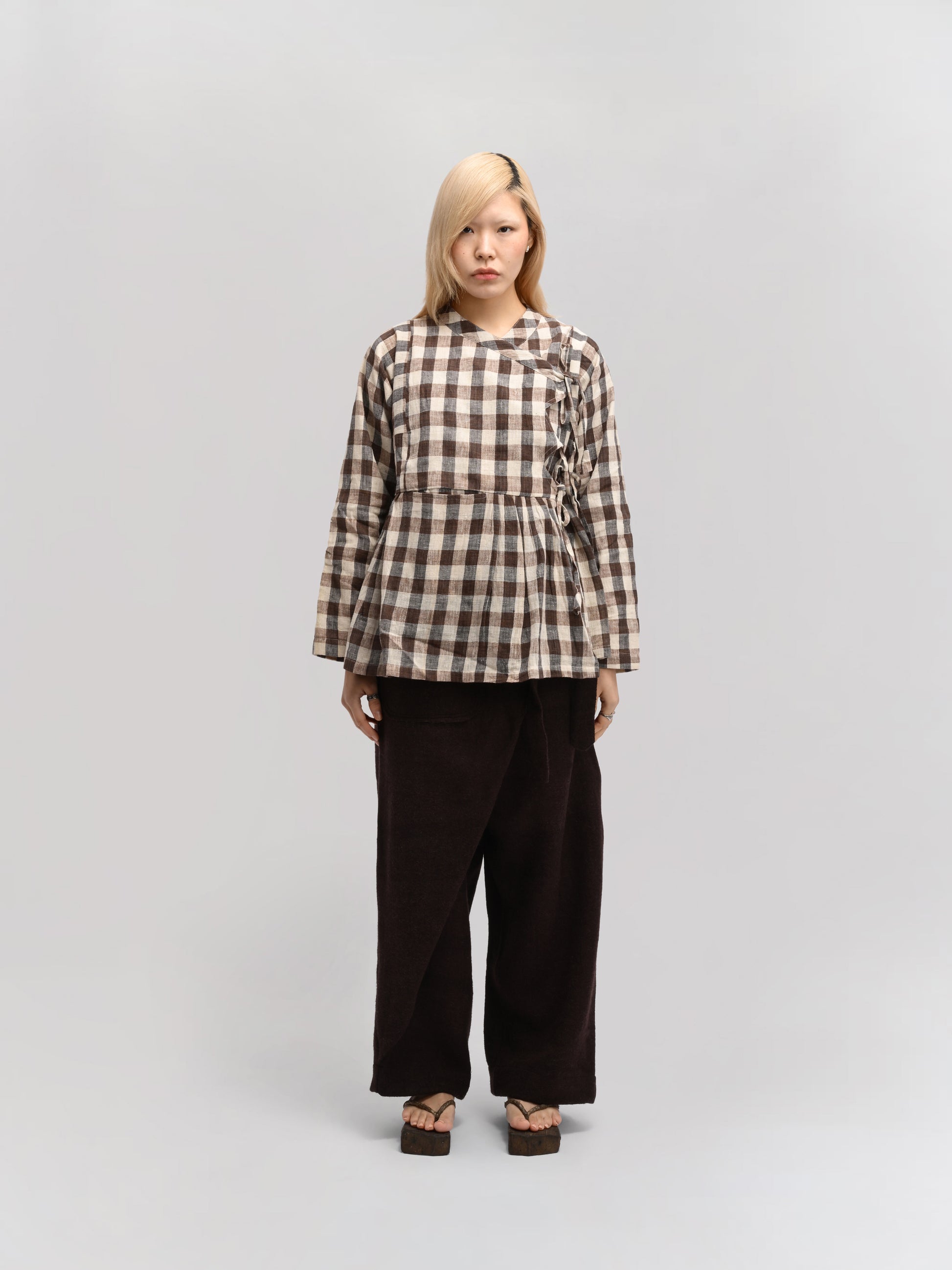 Shepherd Dress – Handwoven Cotton – Brown & Beige