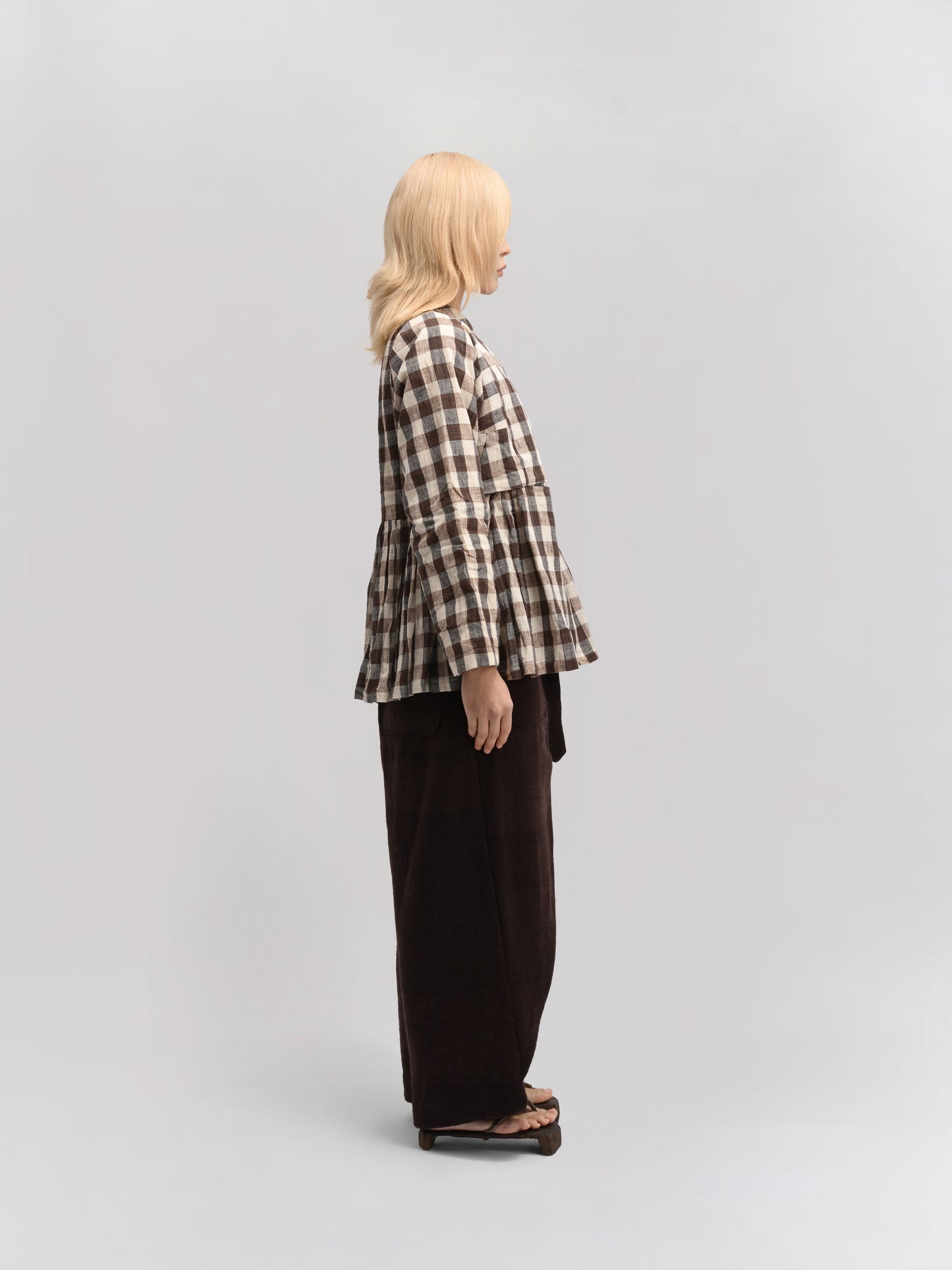 Shepherd Dress – Handwoven Cotton – Brown & Beige