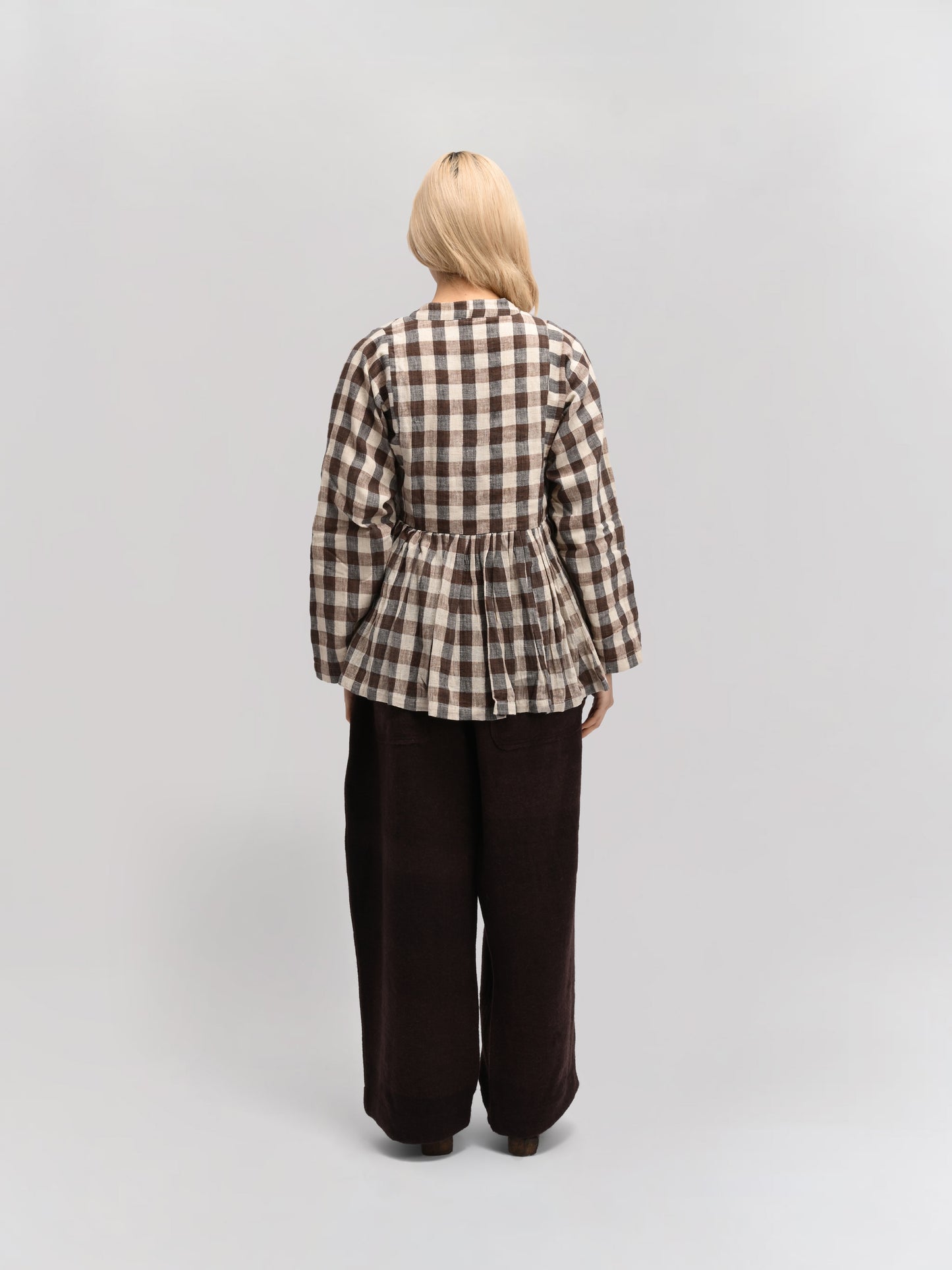 Shepherd Dress – Handwoven Cotton – Brown & Beige