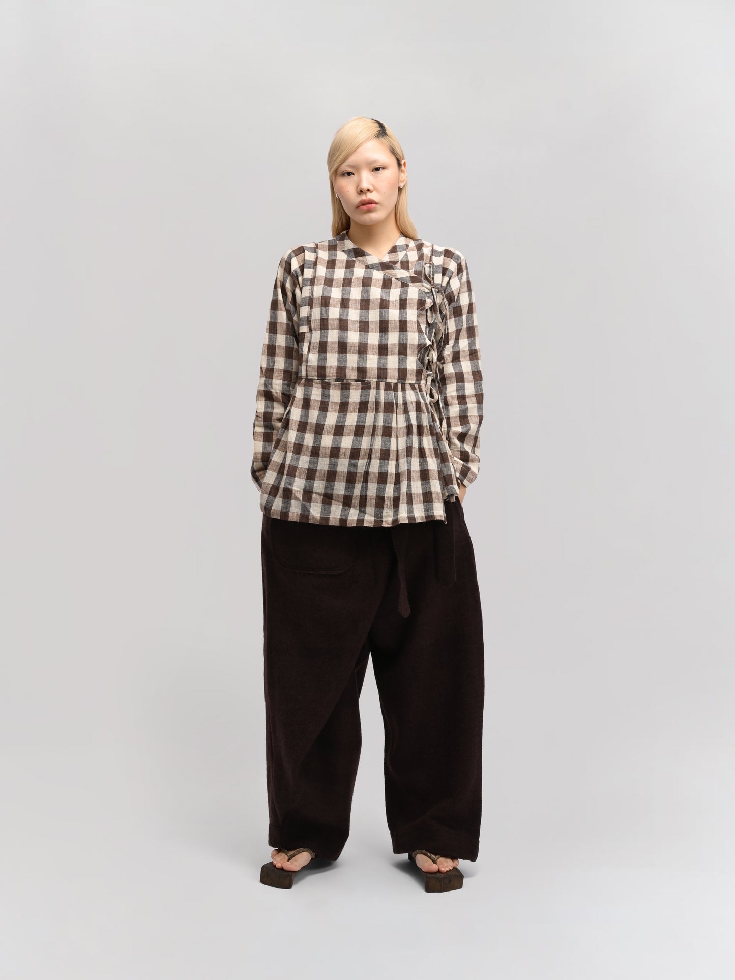 Shepherd Dress – Handwoven Cotton – Brown & Beige