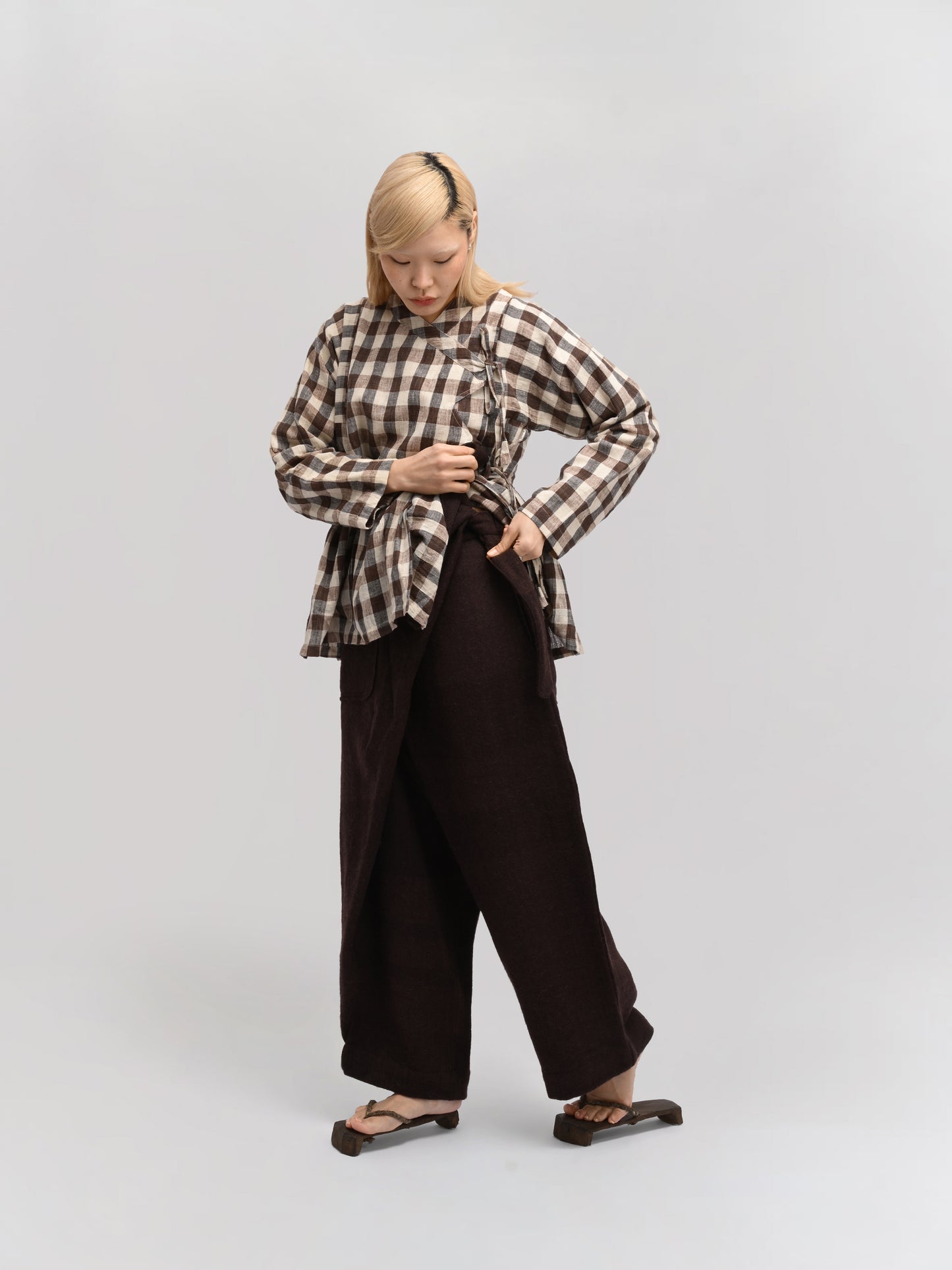 Shepherd Dress – Handwoven Cotton – Brown & Beige