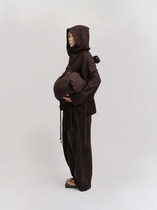 Peardrop Bag – Handwoven Yak & Sheep Wool – Brown