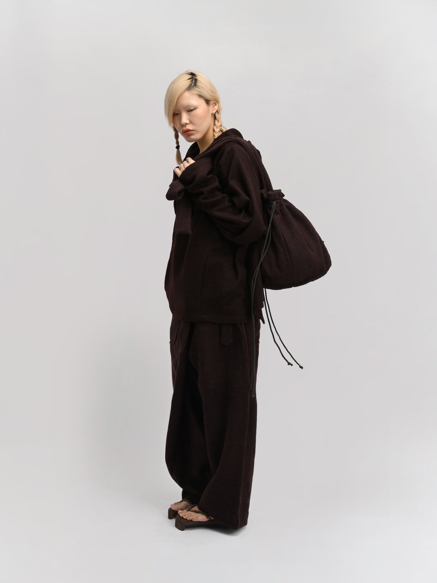 Peardrop Bag – Handwoven Yak & Sheep Wool – Brown