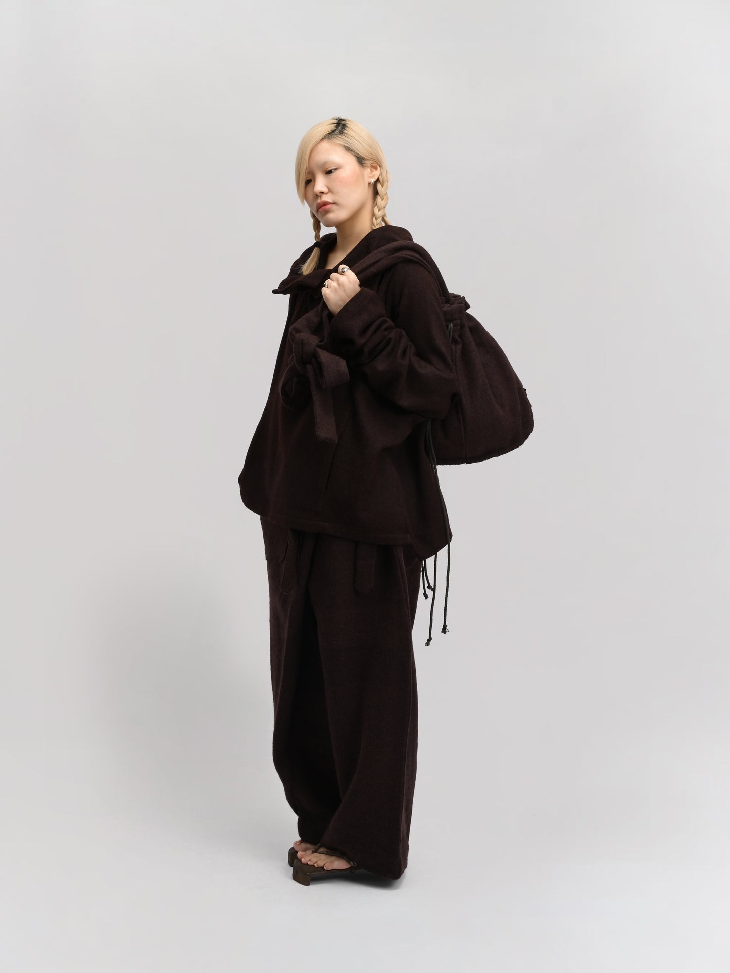 Peardrop Bag – Handwoven Yak & Sheep Wool – Brown
