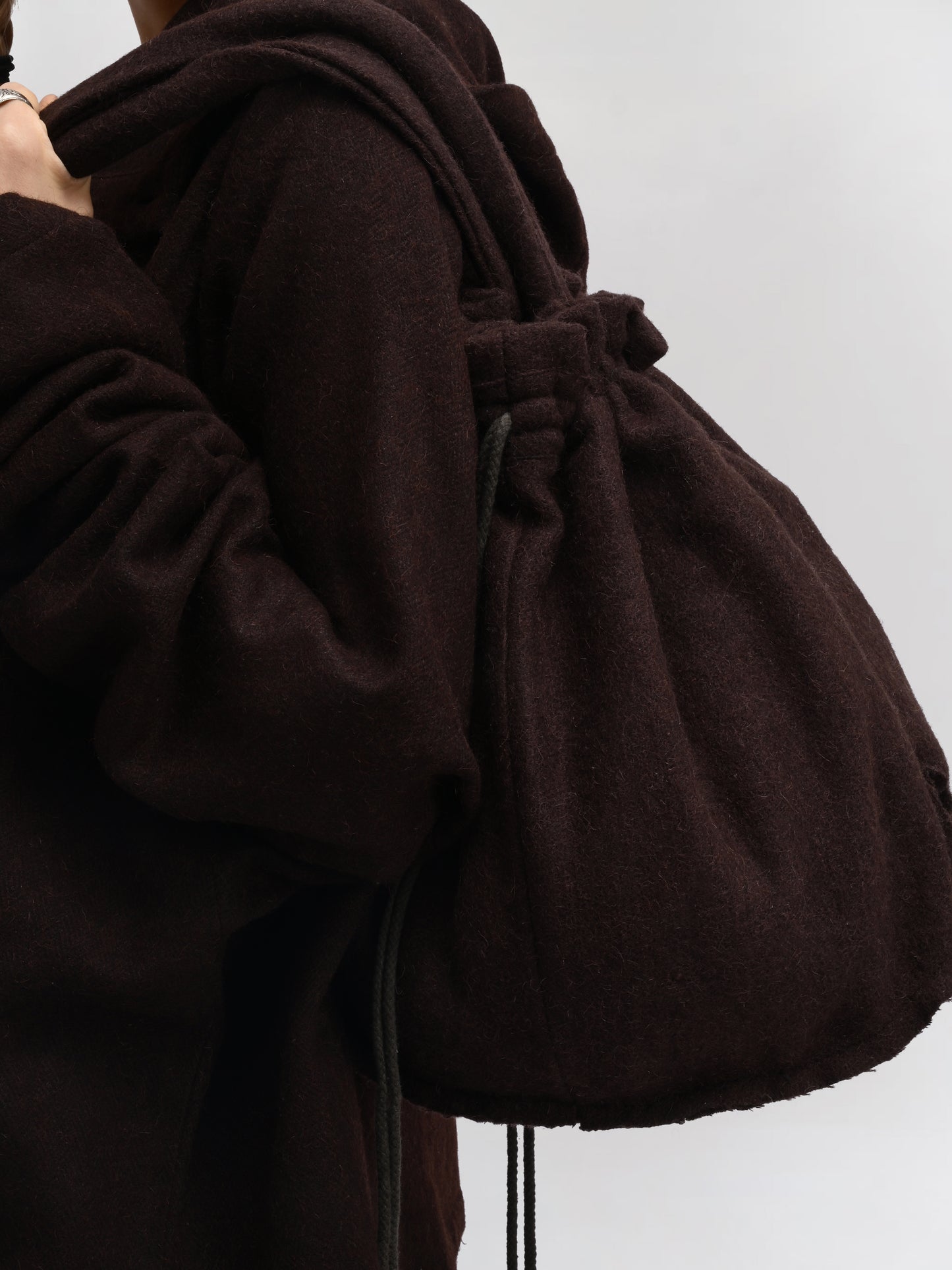 Peardrop Bag – Handwoven Yak & Sheep Wool – Brown