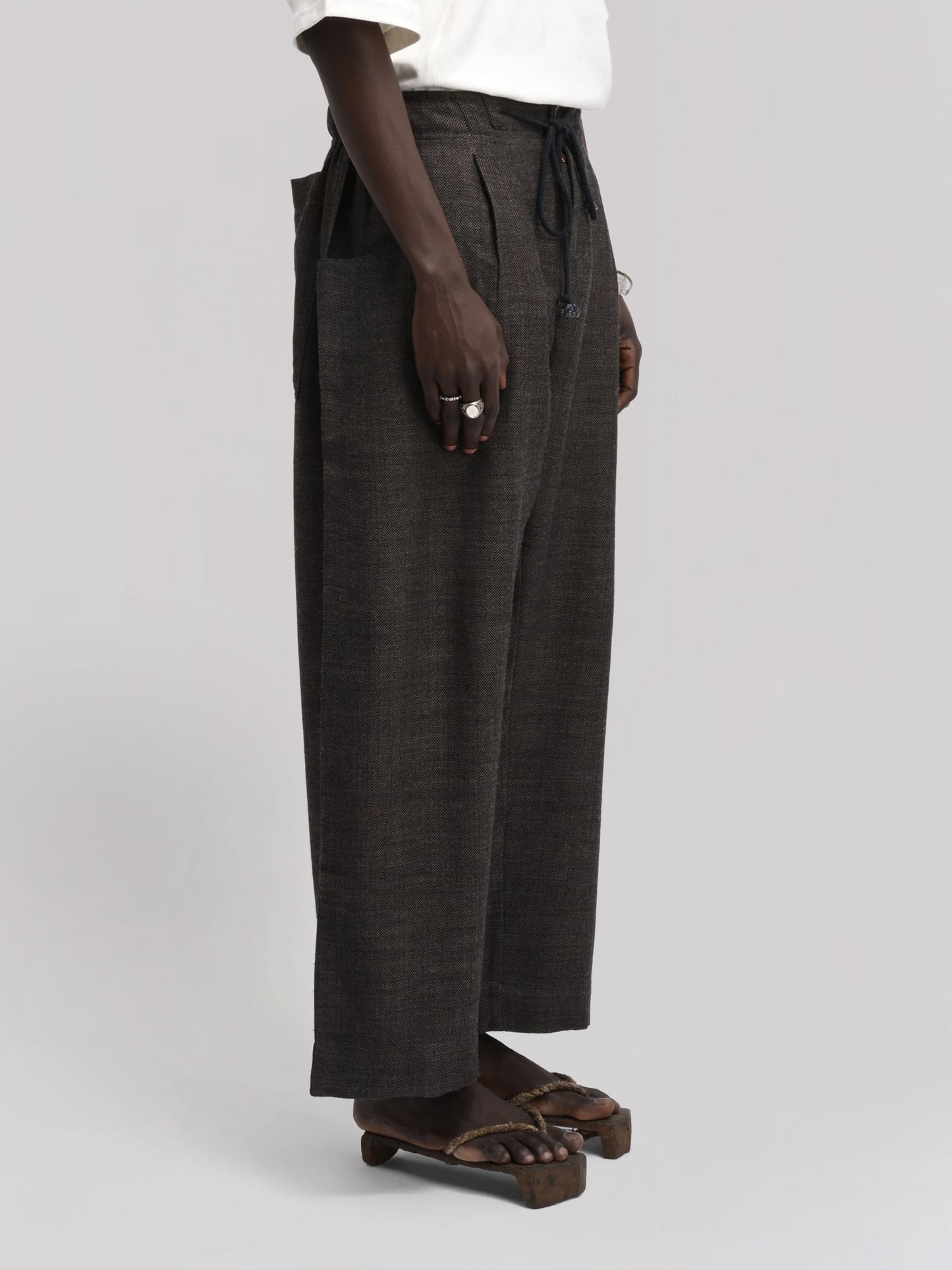 Farmer Pant – Handwoven Wool – Dark Brown