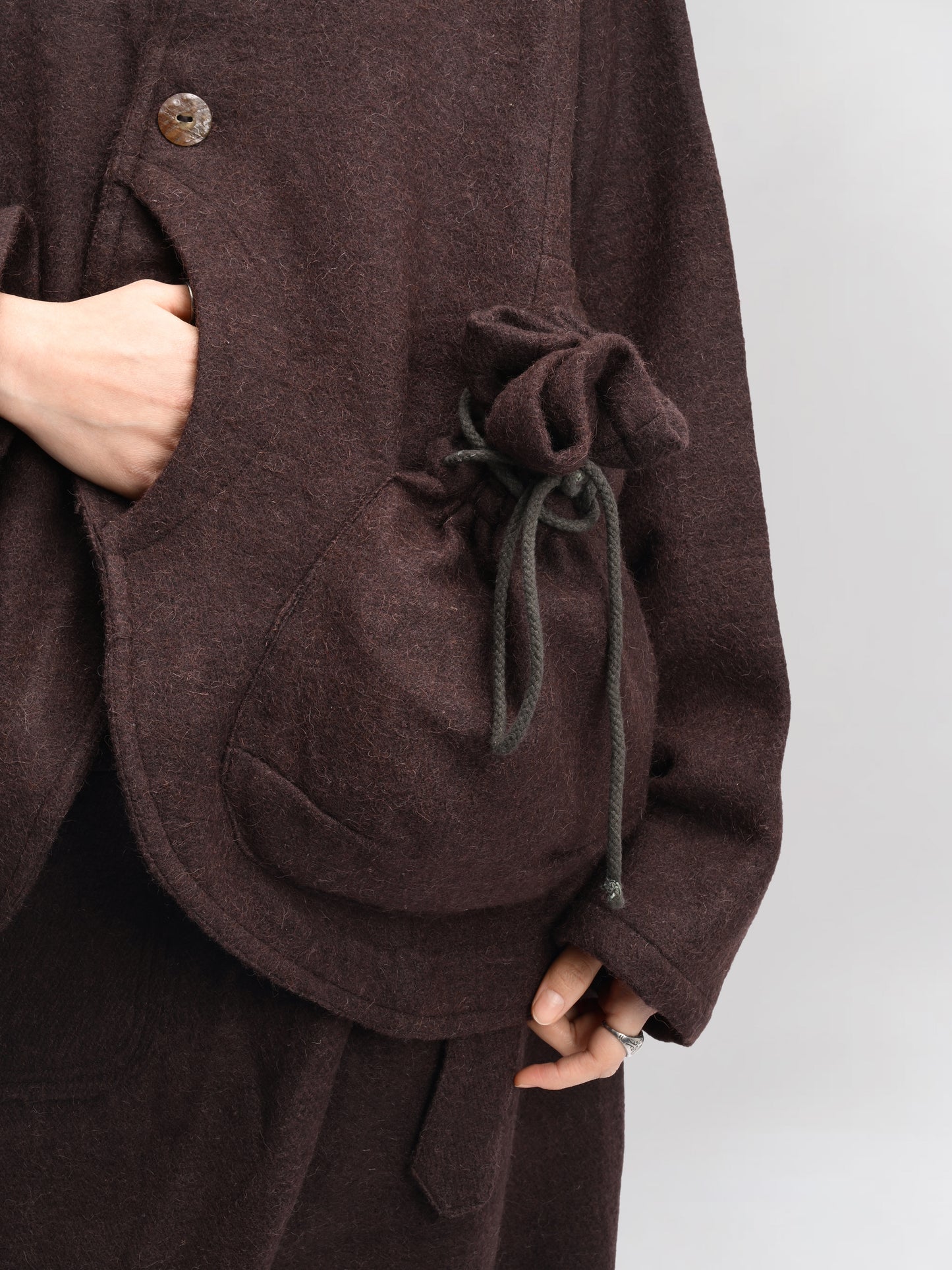 Beekeeper Jacket – Handwoven Yak Wool – Rich Brown