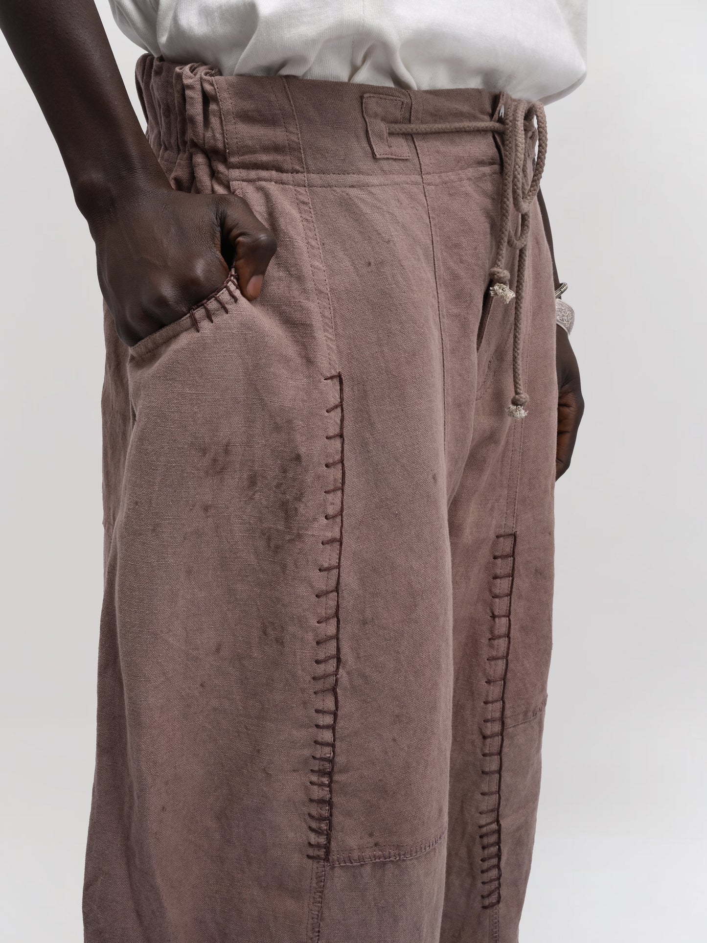 Fisherman Pant – Linen Cotton Blend – Clay Brown