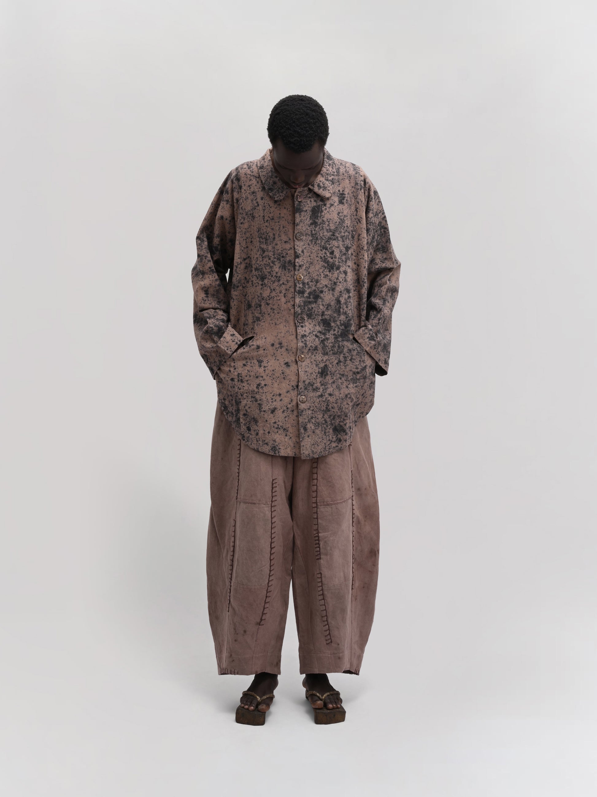 Farmer Shirt – Linen Cotton Blend - Black & Clay