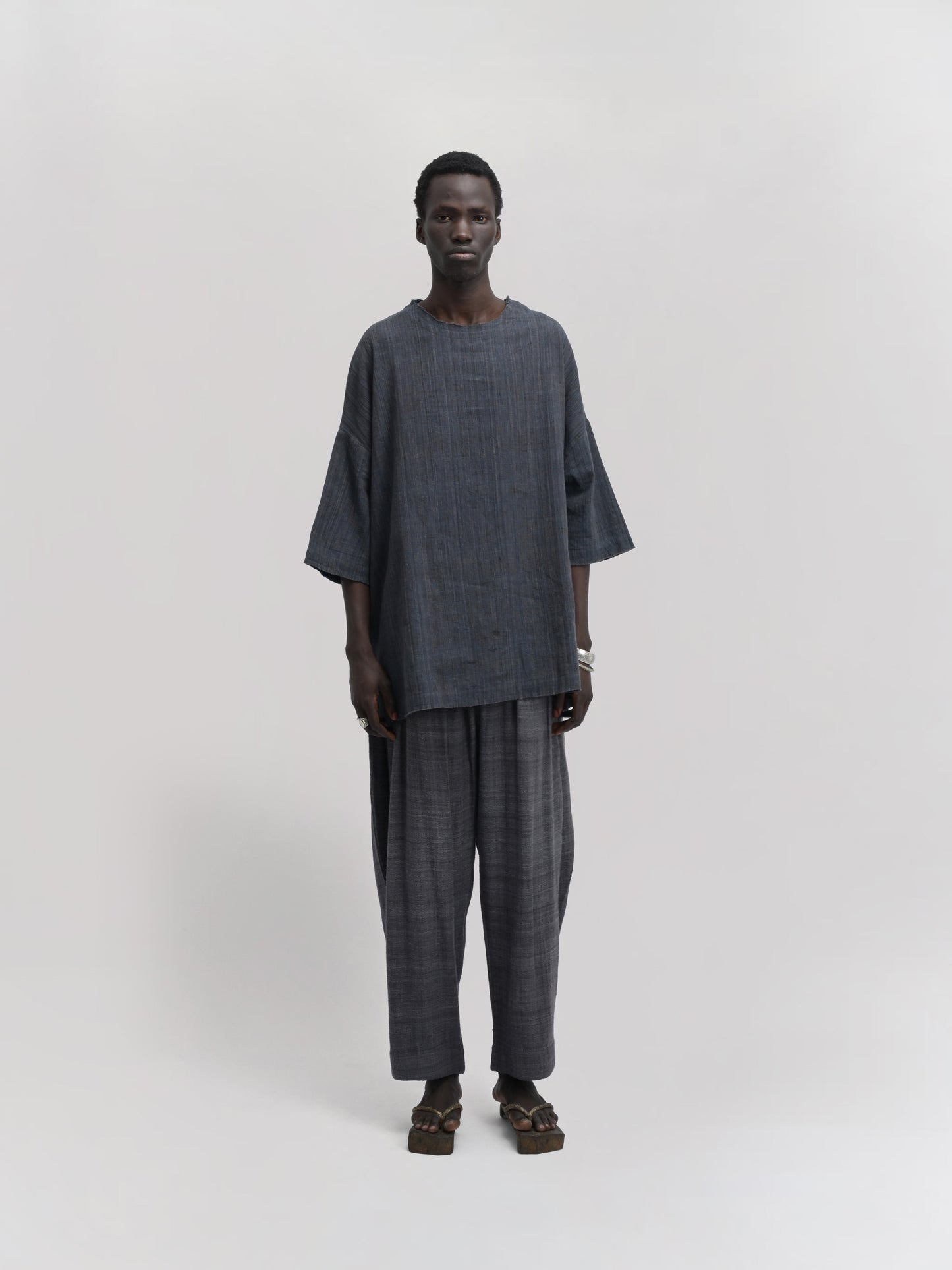 Beekeeper Shirt – Handwoven Cotton – Gray