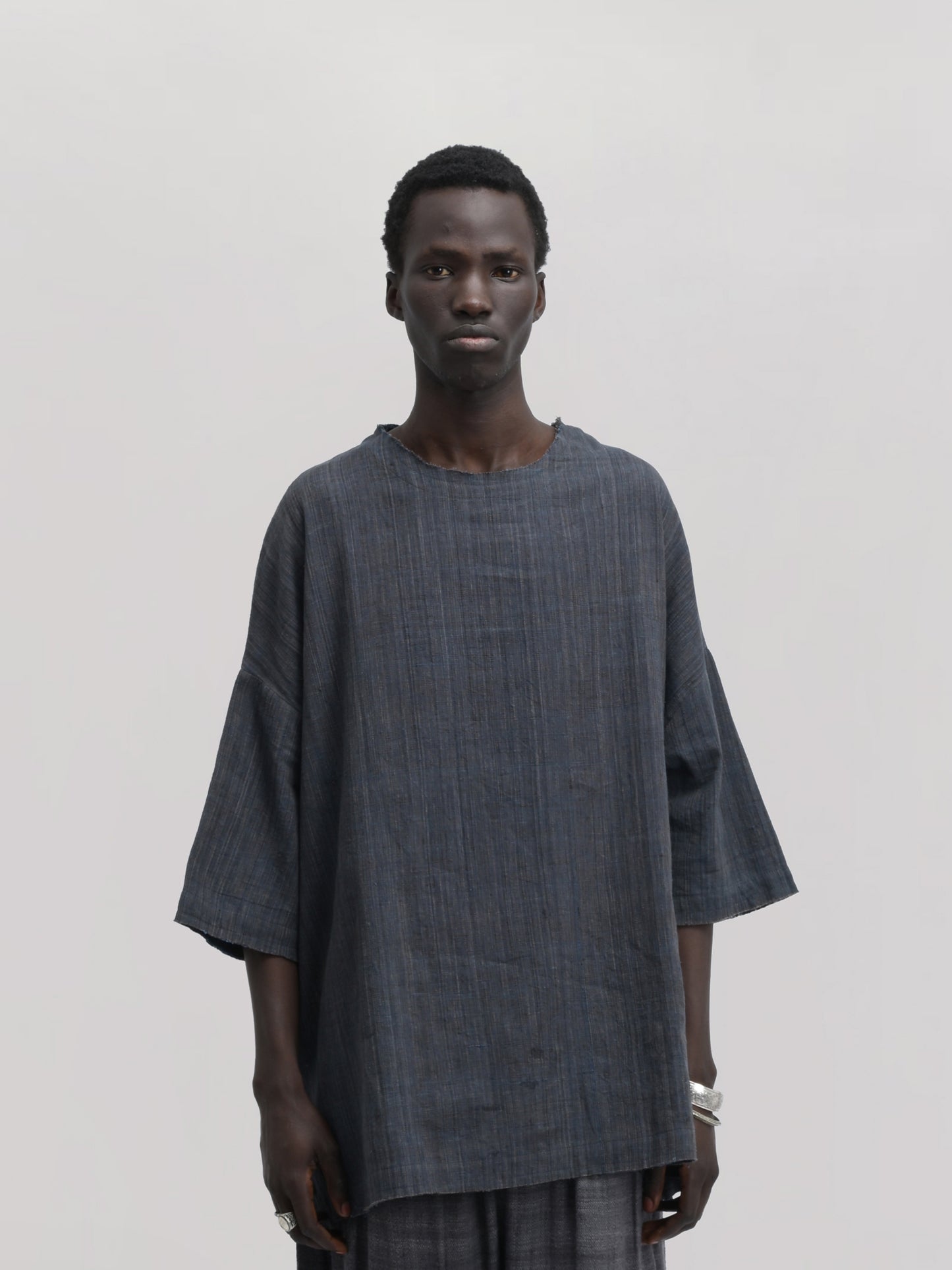 Beekeeper Shirt – Handwoven Cotton – Gray