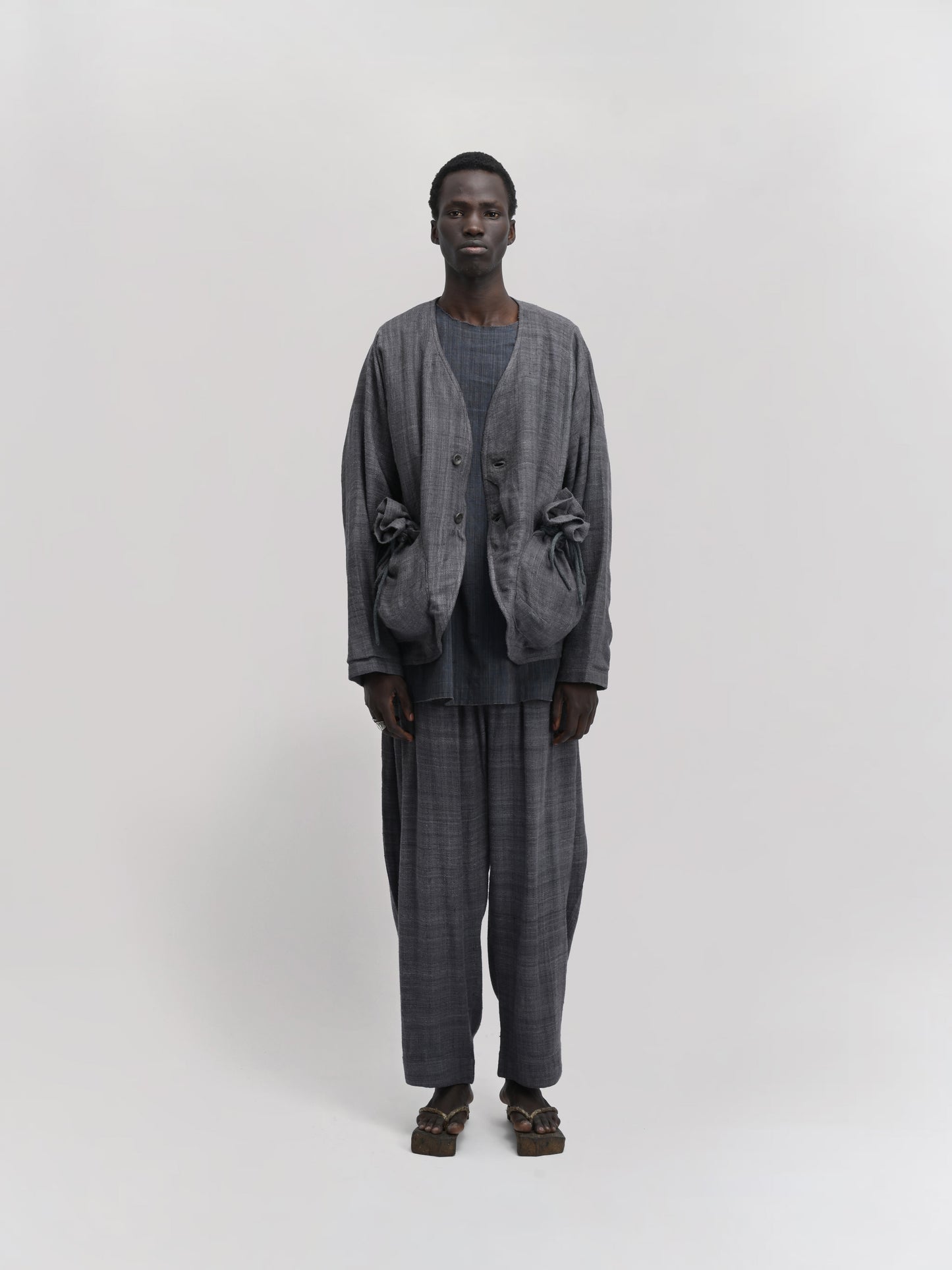Beekeeper Jacket – Handwoven Eri Silk – Charcoal Grey