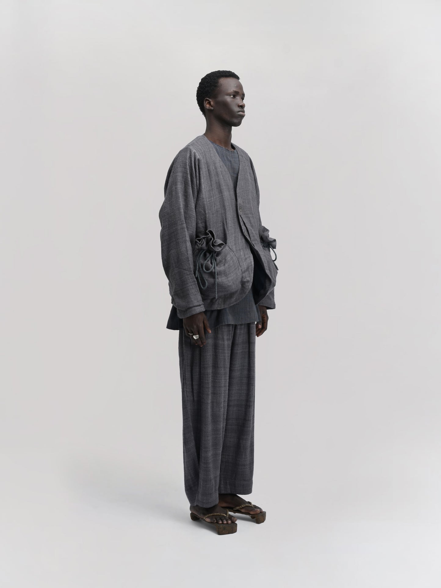 Beekeeper Jacket – Handwoven Eri Silk – Charcoal Grey