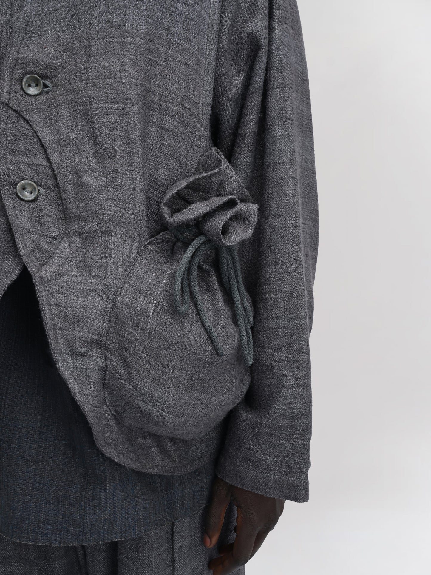 Beekeeper Jacket – Handwoven Eri Silk – Charcoal Grey