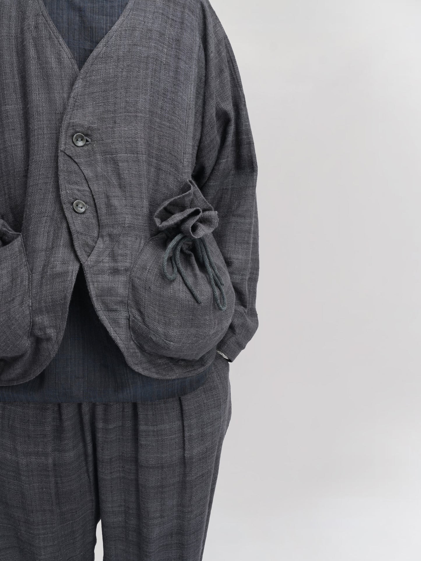 Beekeeper Jacket – Handwoven Eri Silk – Charcoal Grey