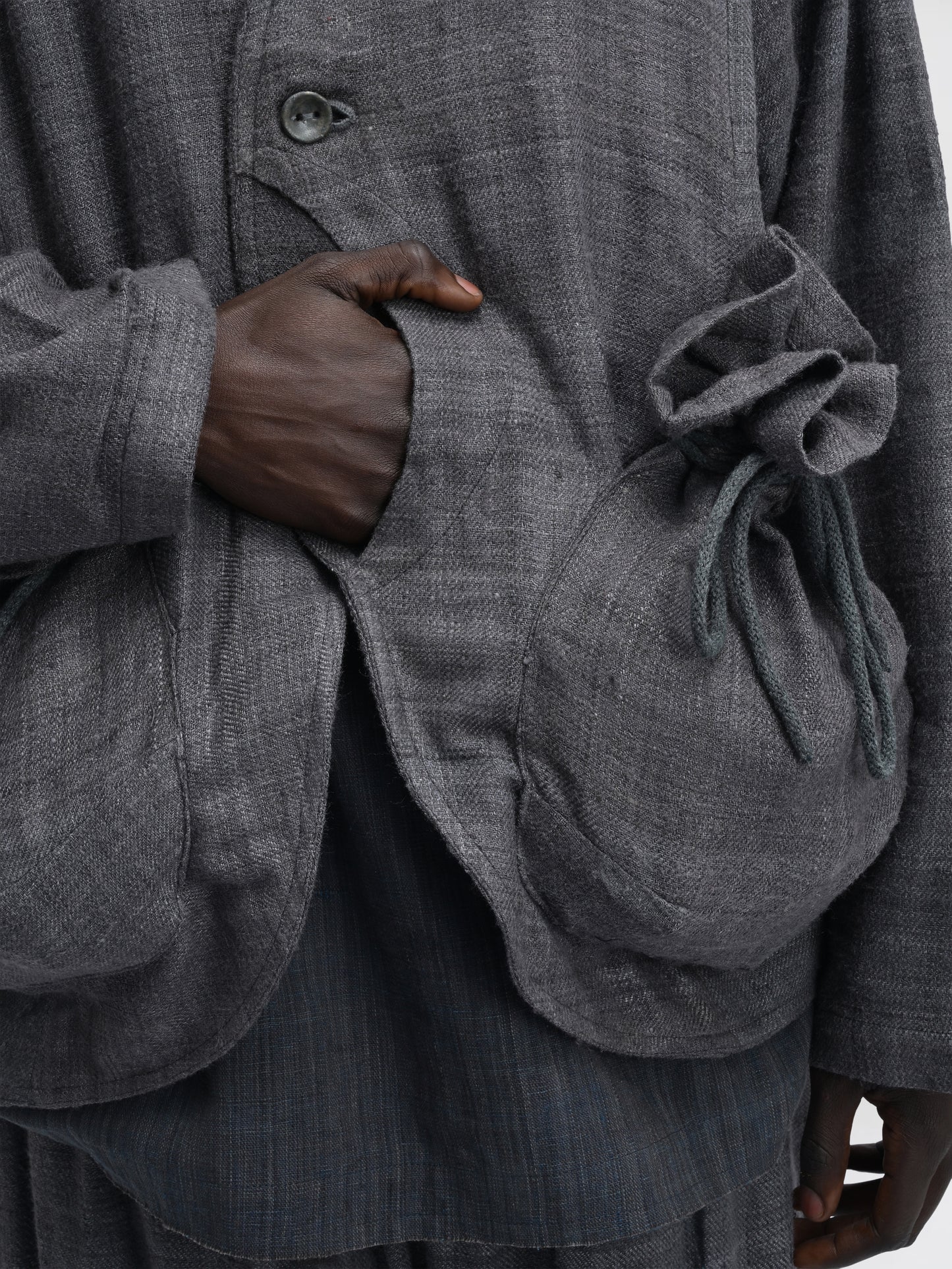 Beekeeper Jacket – Handwoven Eri Silk – Charcoal Grey
