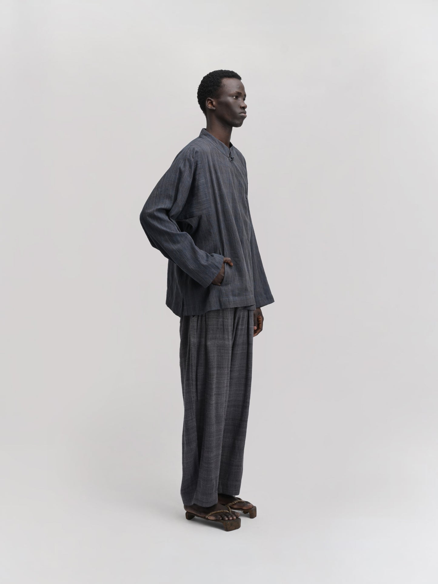 Shepherd Jacket – Handwoven Cotton – Gray