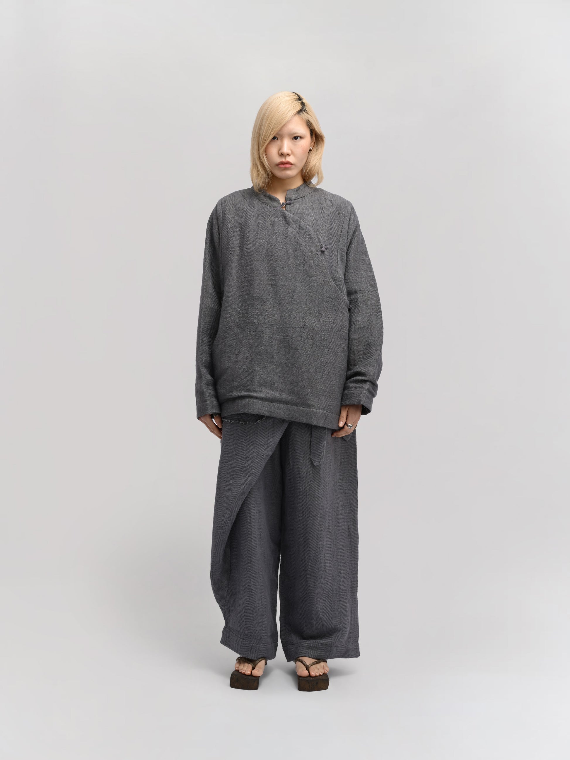 Shepherd Jacket – Handwoven Cotton – Dyed Grey