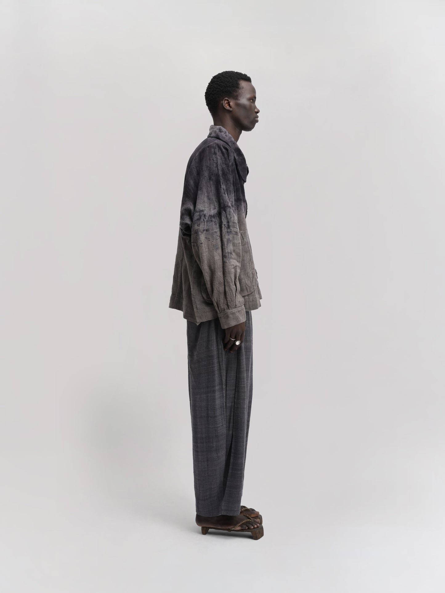 Farmer Jacket – Organic Kala Cotton – Dyed Black & Grey