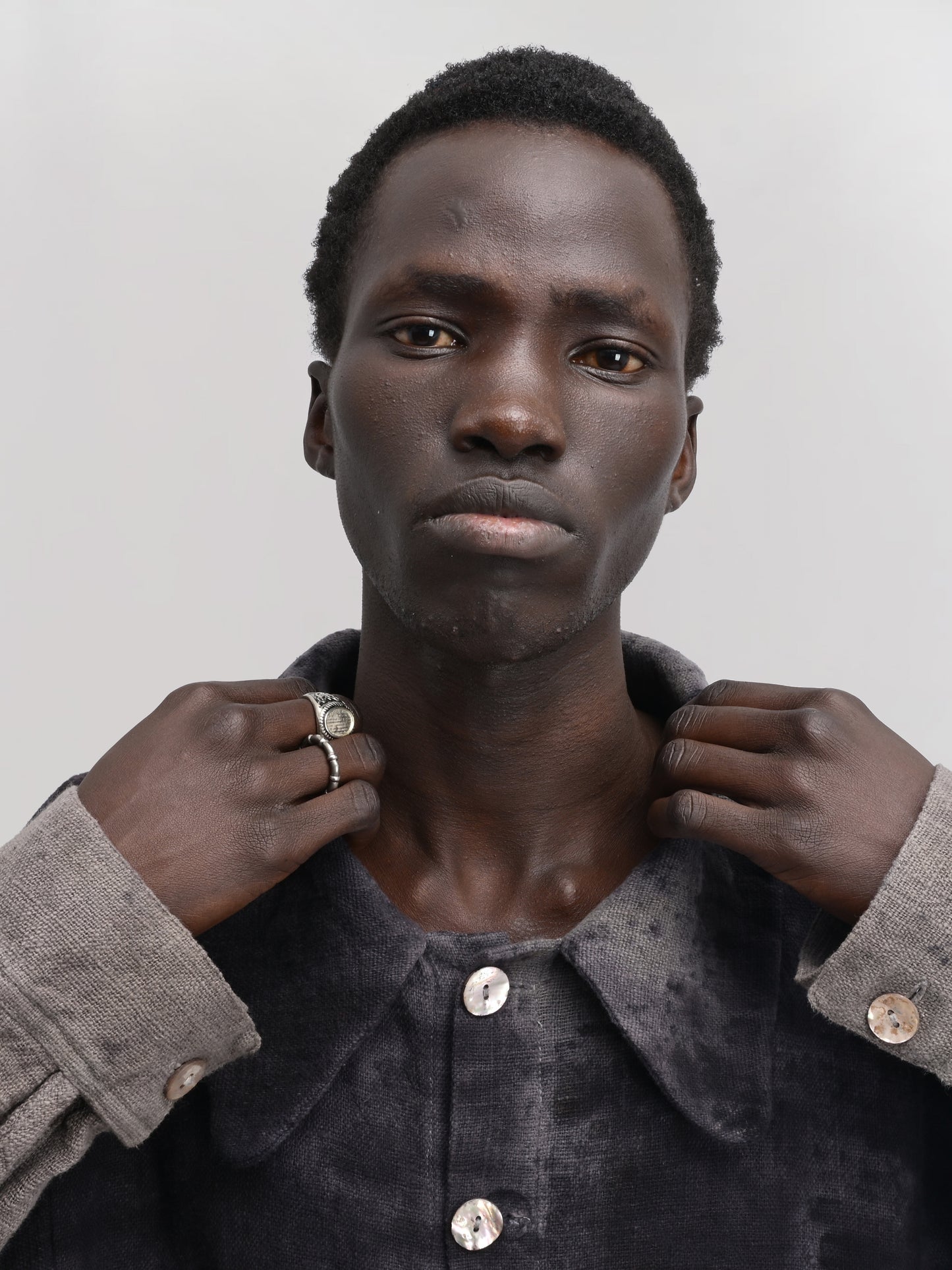 Farmer Jacket – Indigenous Cotton – Dyed Black & Grey