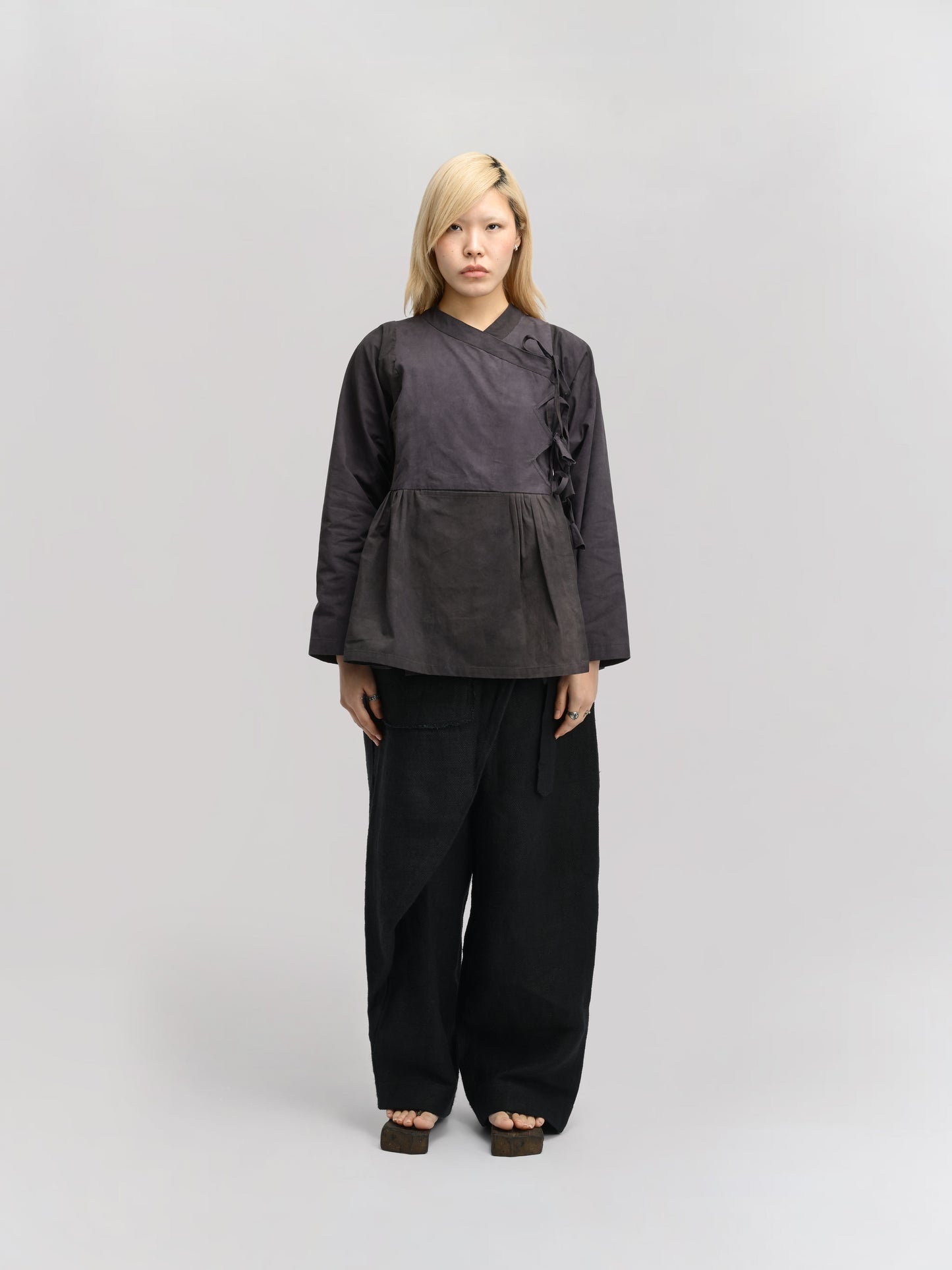 Shepherd Dress – Handwoven Cotton – Navy Grey