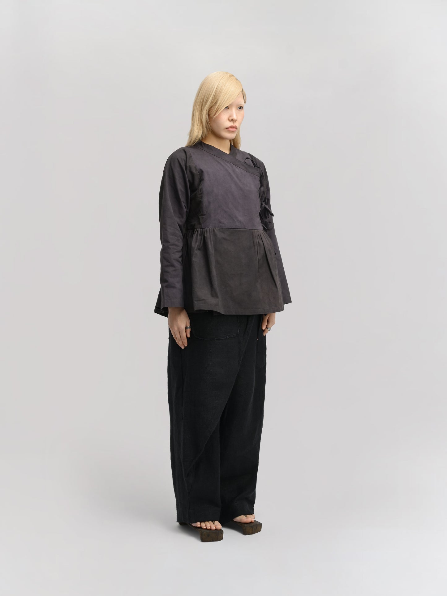 Shepherd Dress – Handwoven Cotton – Navy Grey