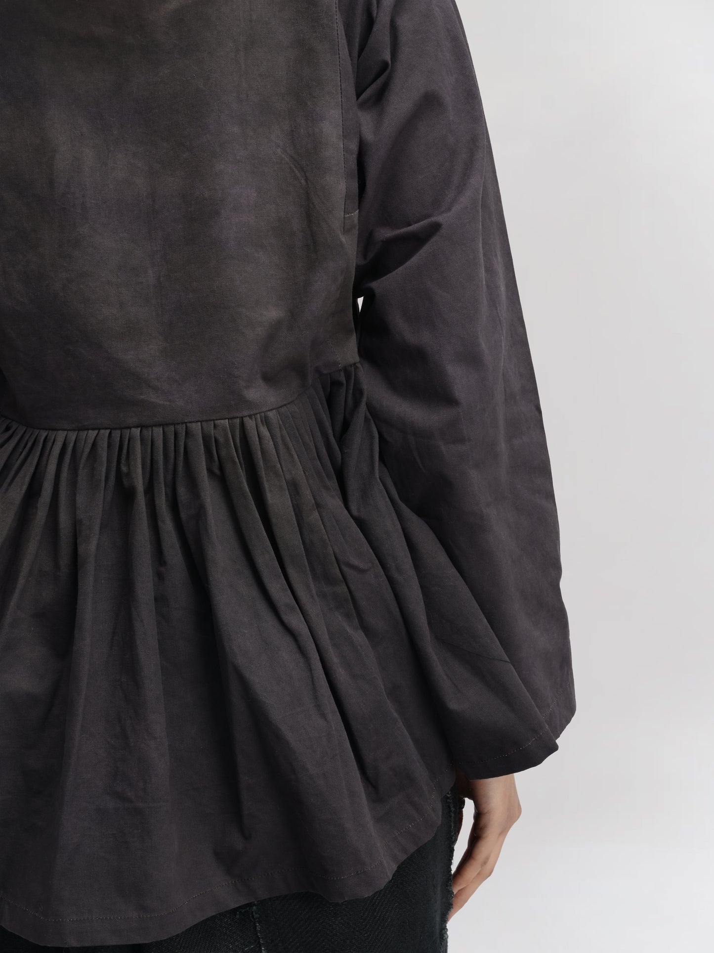 Shepherd Dress – Handwoven Cotton – Navy Grey