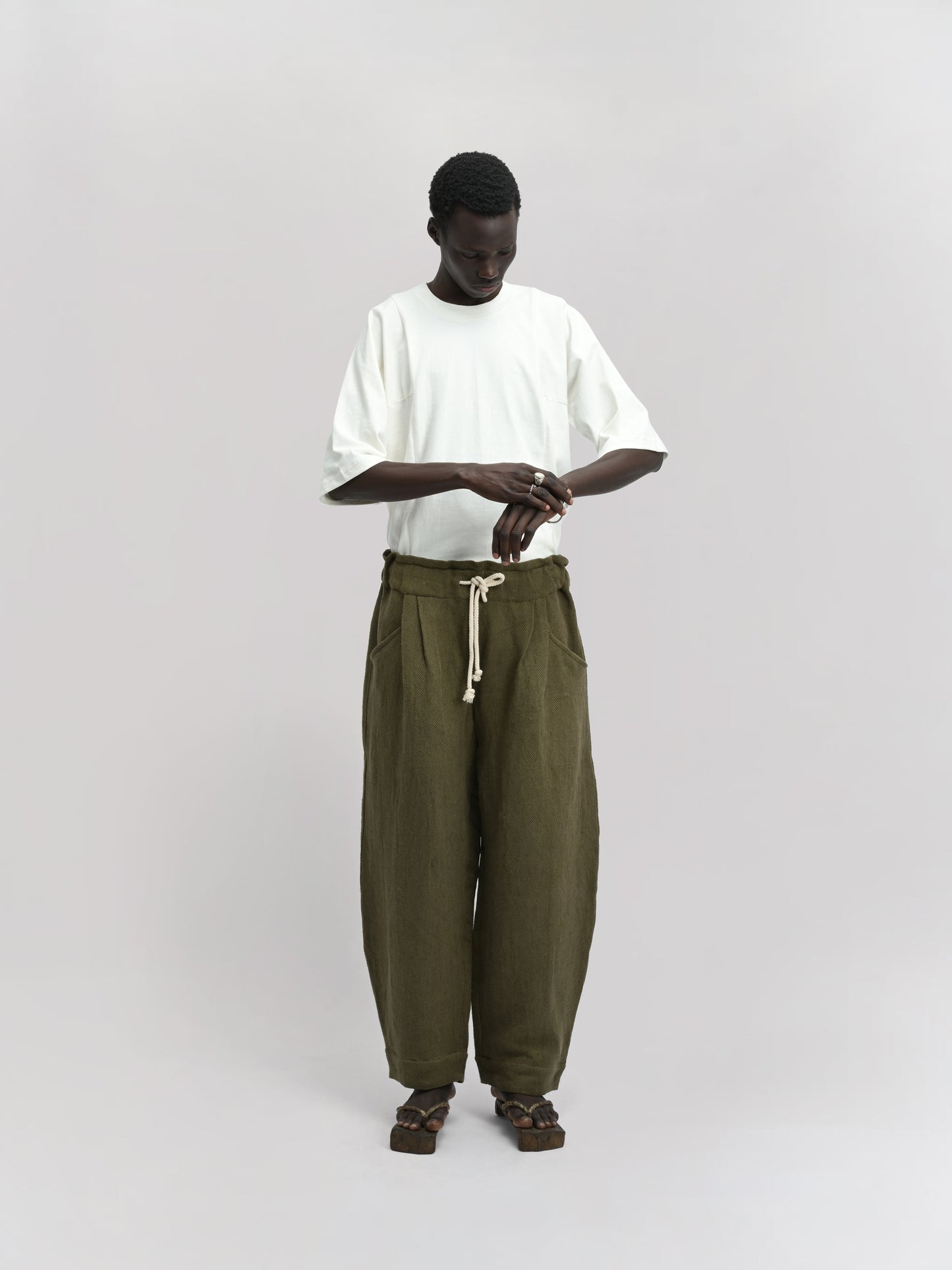 Sailor Pant – Handwoven Cotton – Dyed Green