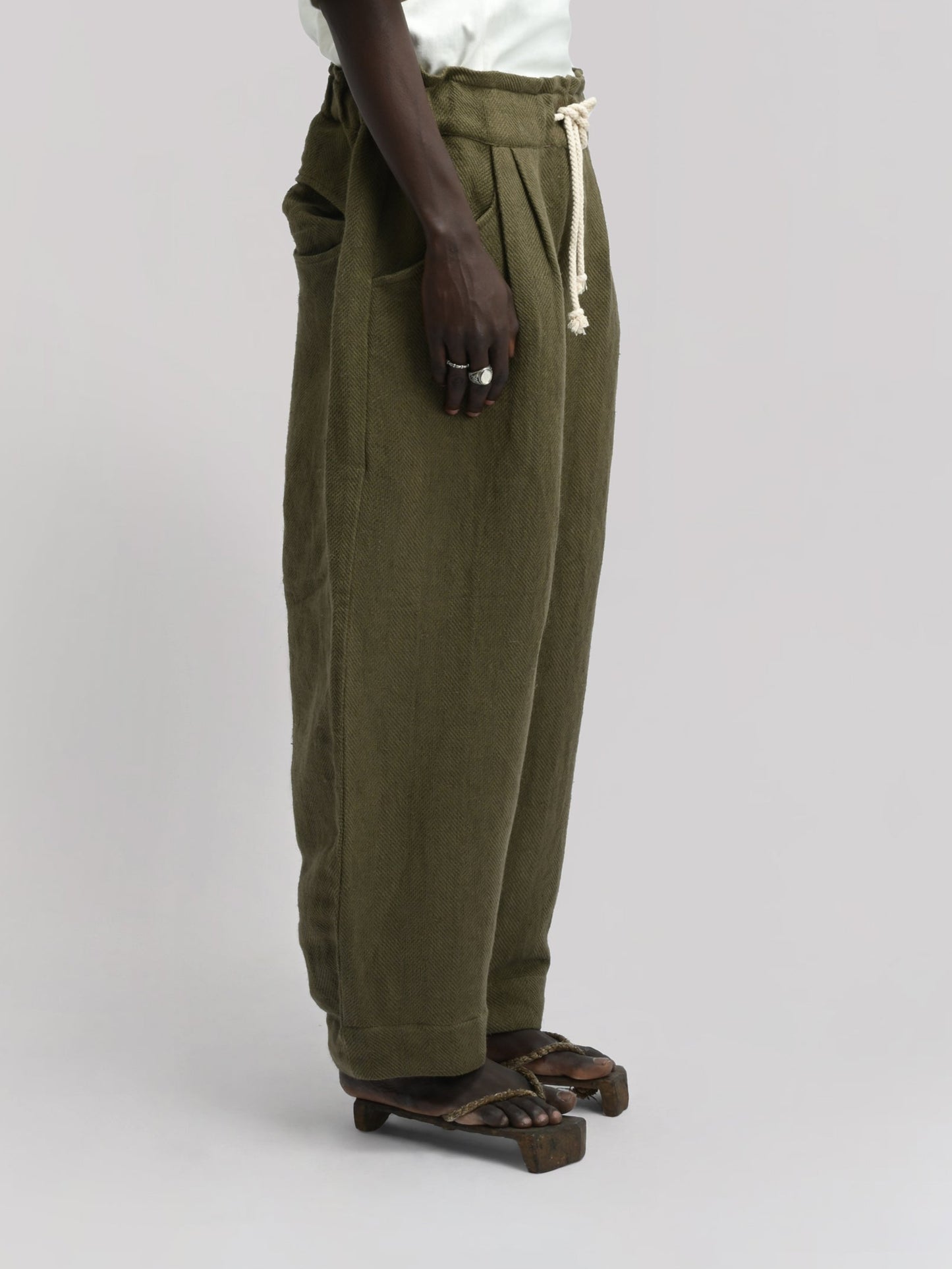 Sailor Pant – Handwoven Cotton – Dyed Green