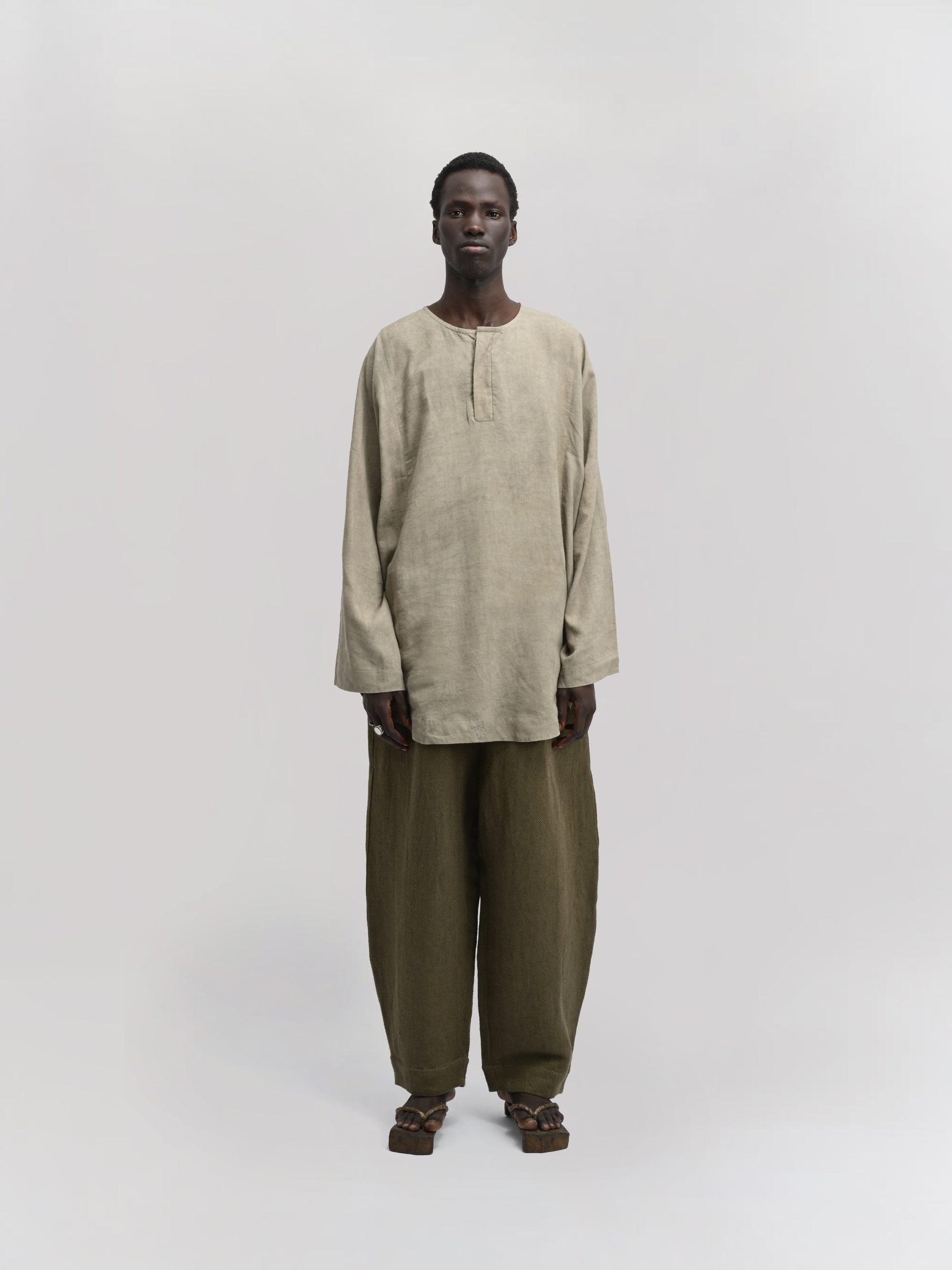 Fisherman Shirt – Linen Cotton Blend – Light Green