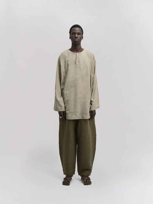 Fisherman Shirt – Linen Cotton Blend – Light Green