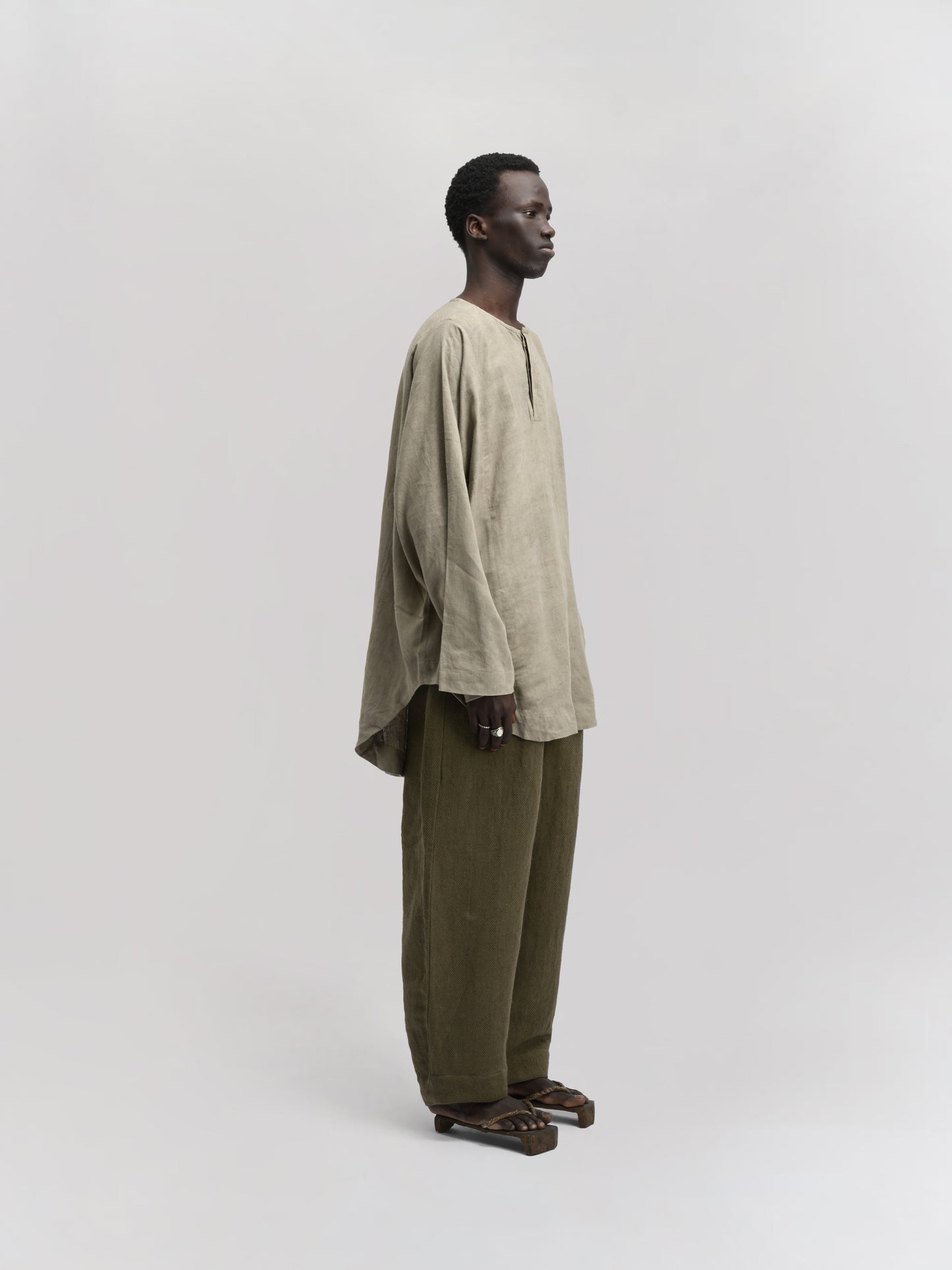 Fisherman Shirt – Linen Cotton Blend – Light Green