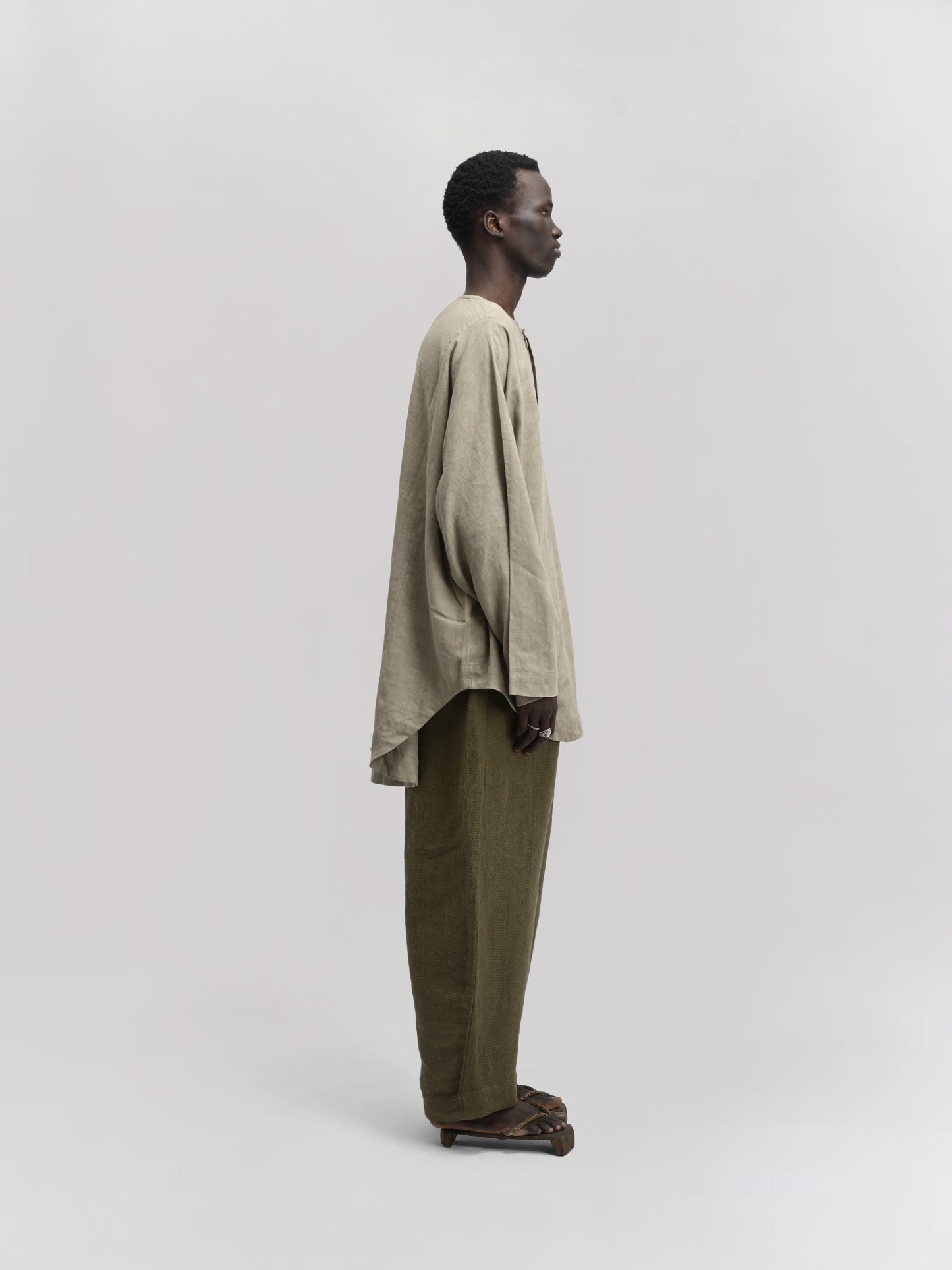 Fisherman Shirt – Linen Cotton Blend – Light Green