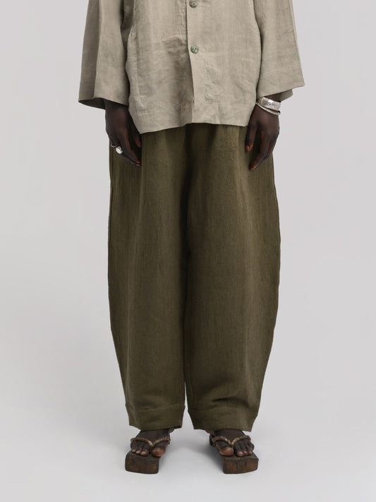 Sailor Pant – Handwoven Cotton – Dyed Green