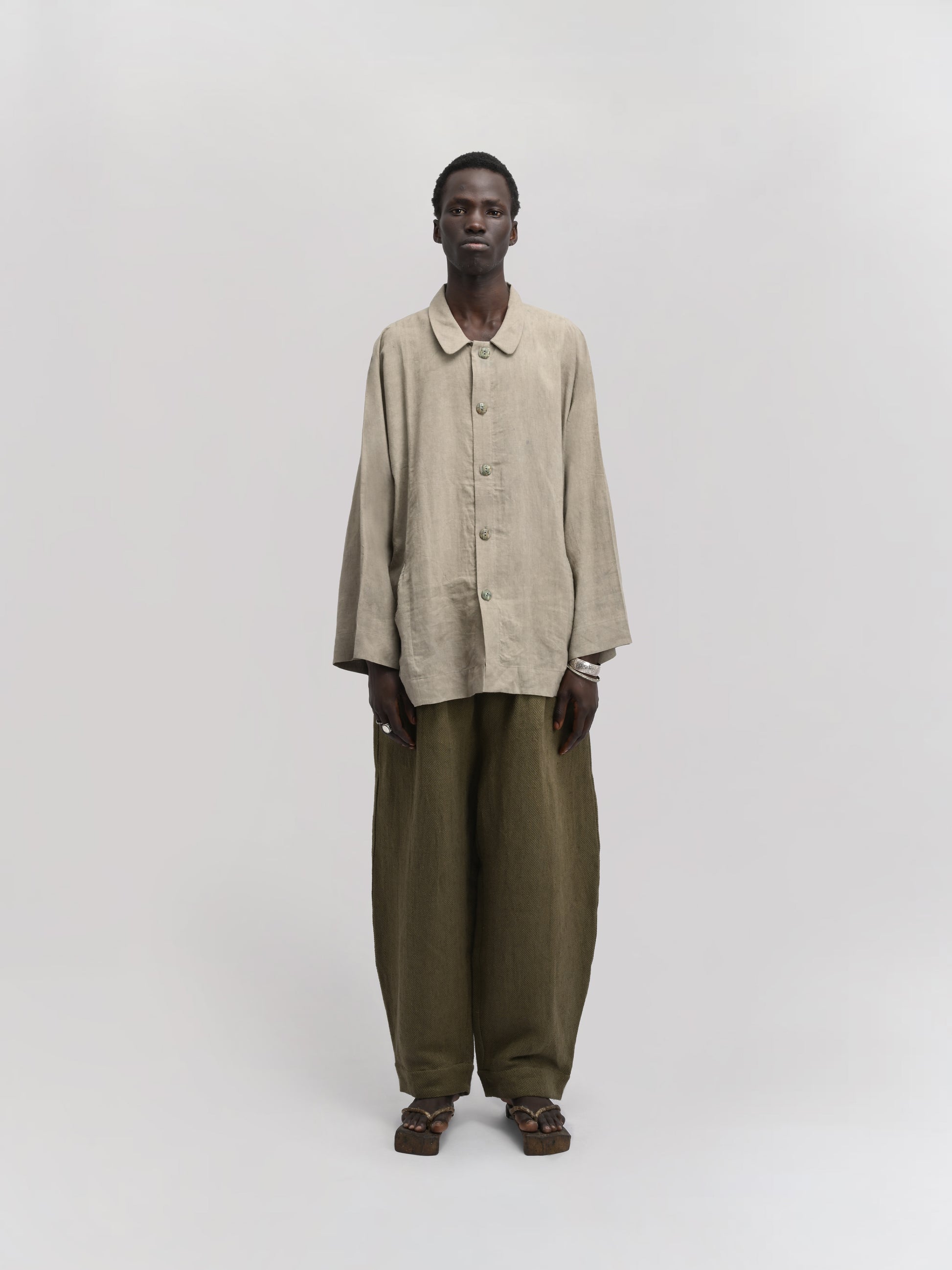 Farmer Shirt – Linen Cotton Blend – Light Green