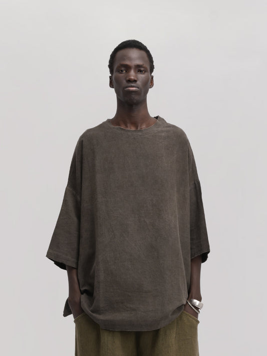 Beekeeper Shirt – Handwoven Cotton – Dyed Grey