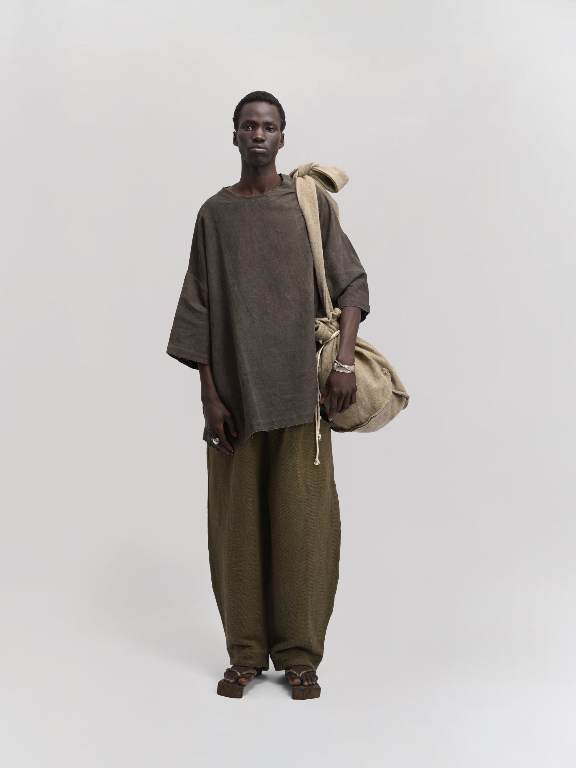 Peardrop Bag – Handwoven Yak & Sheep Wool – Light Green