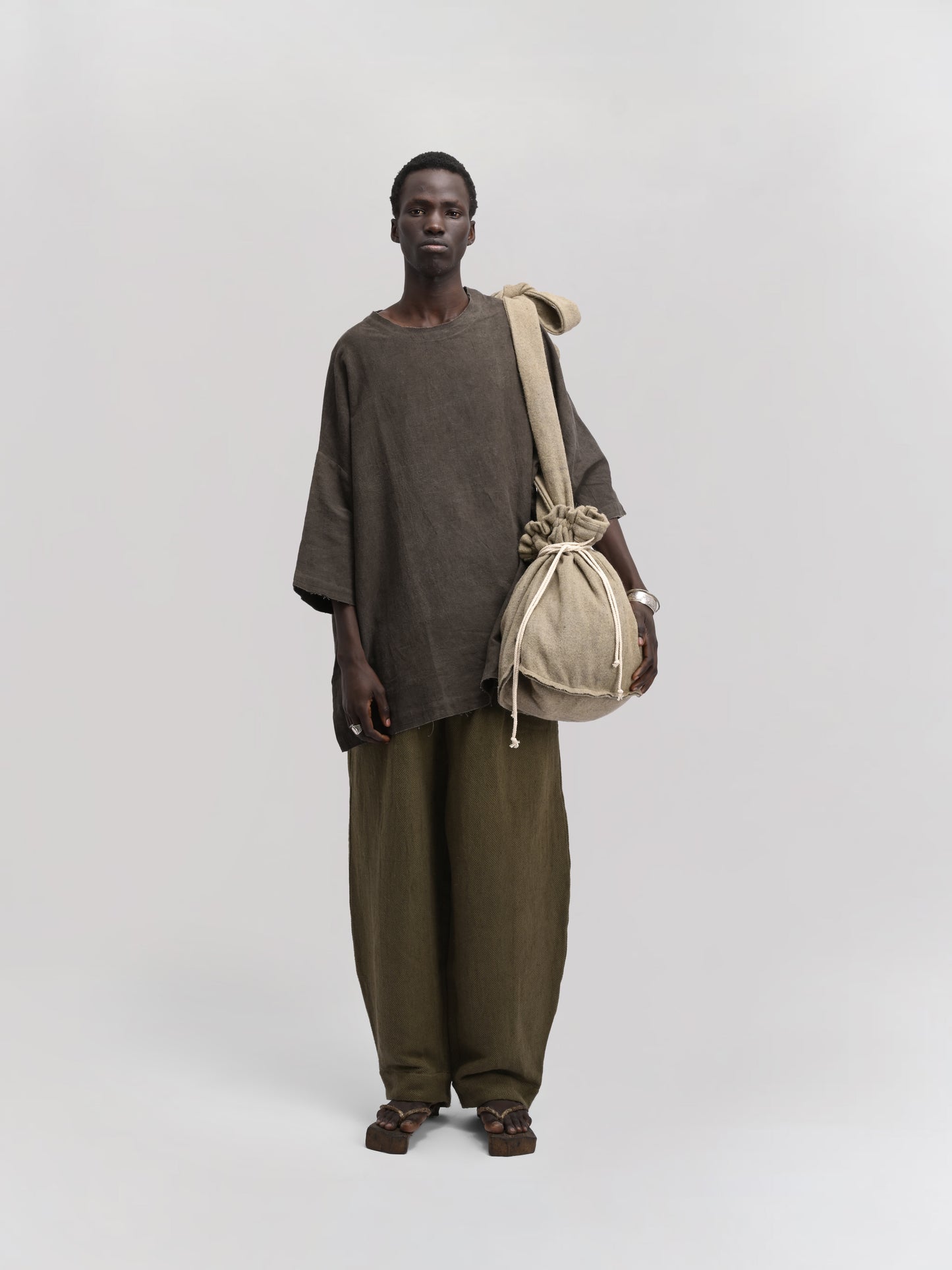 Peardrop Bag – Handwoven Yak & Sheep Wool – Light Green