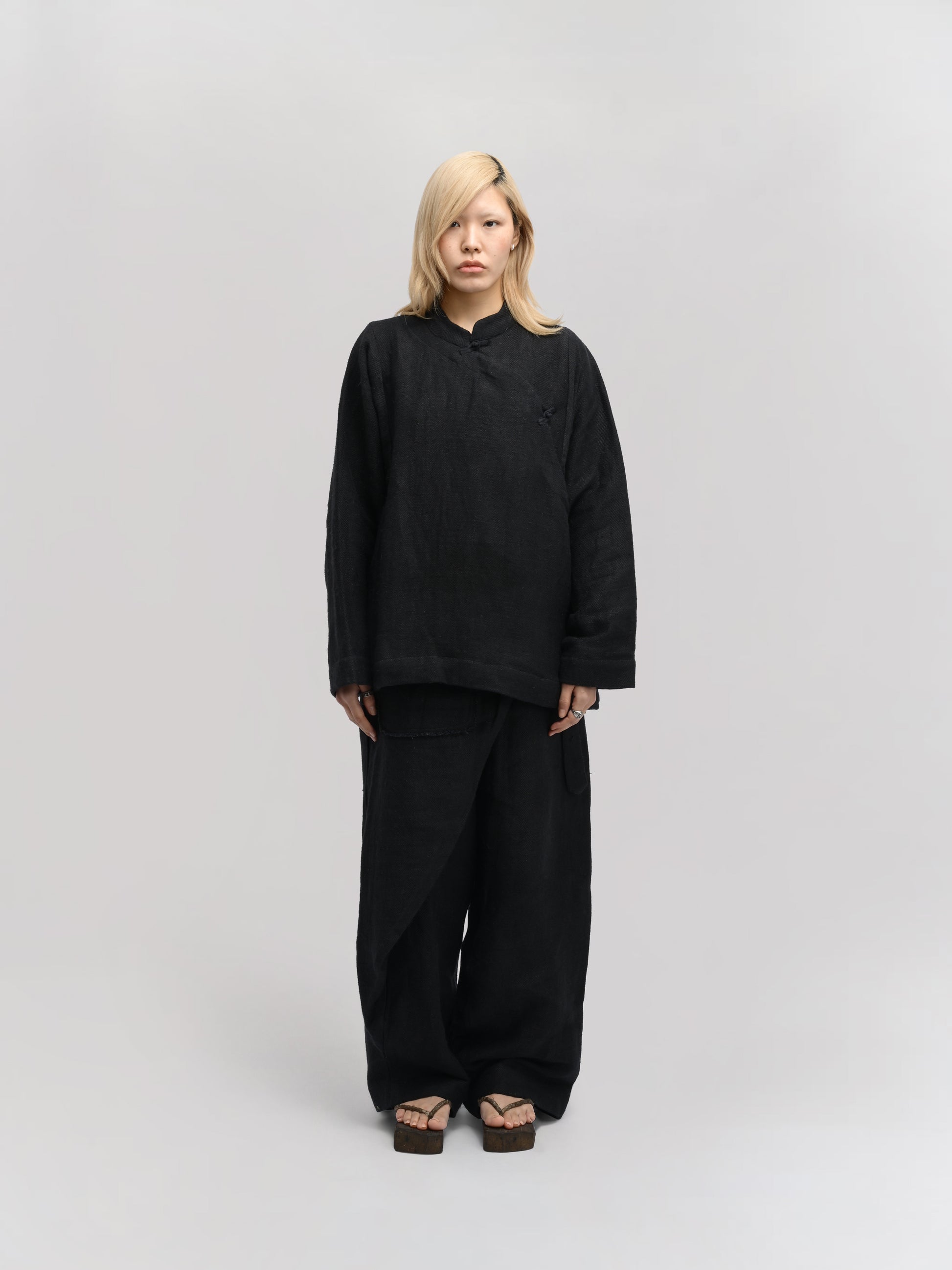 Shepherd Jacket – Handwoven Cotton – Dyed Black