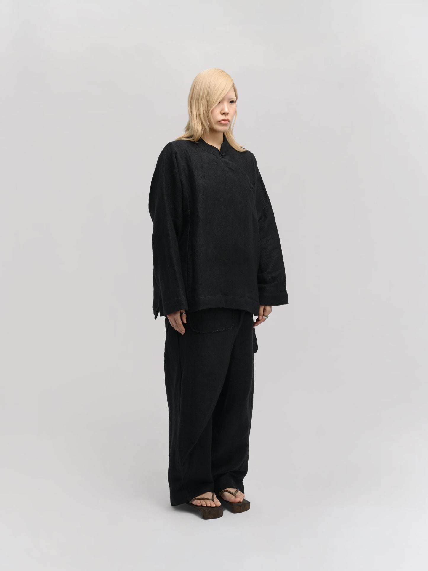 Shepherd Jacket – Handwoven Cotton – Dyed Black