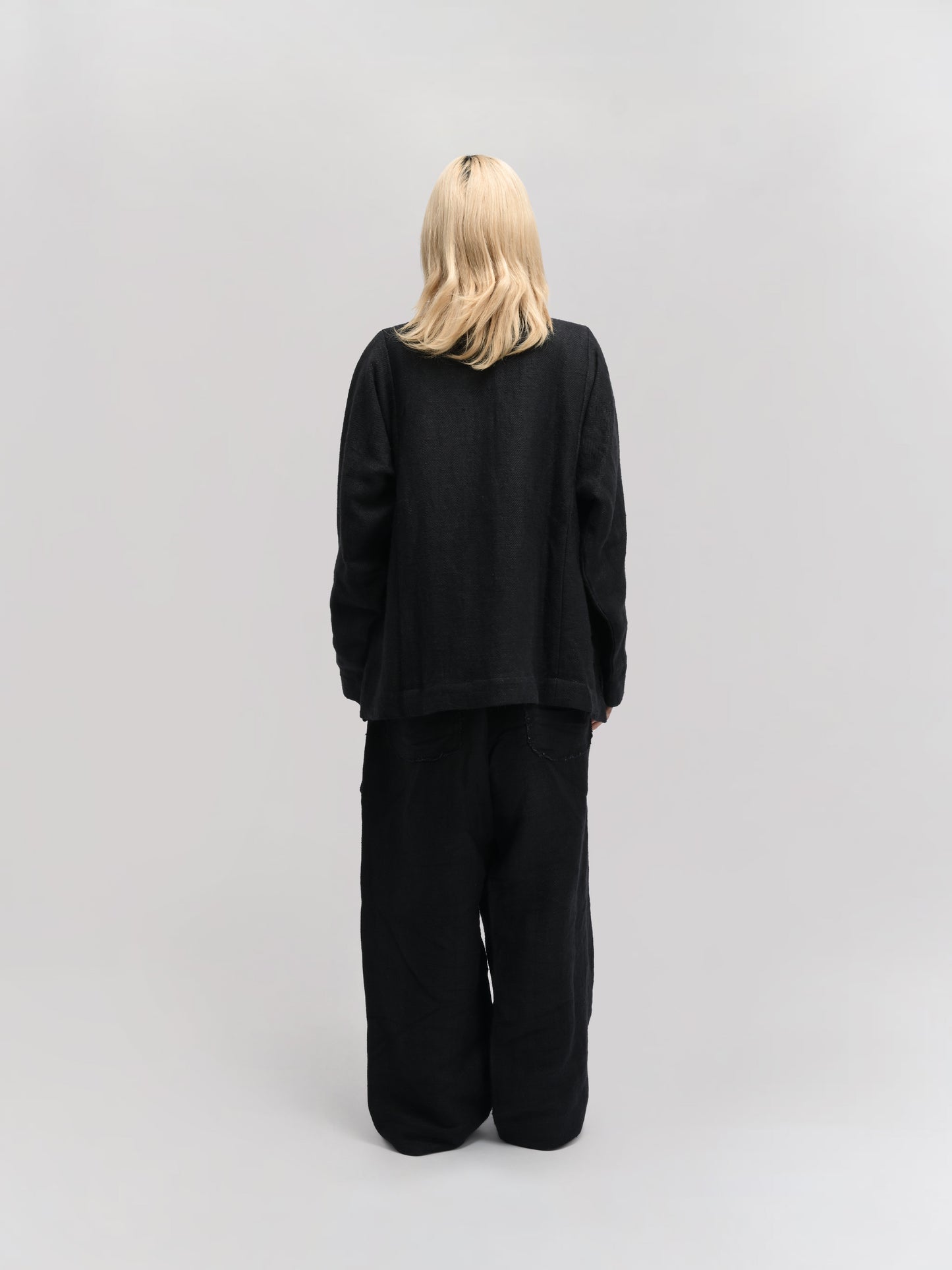 Shepherd Jacket – Handwoven Cotton – Dyed Black
