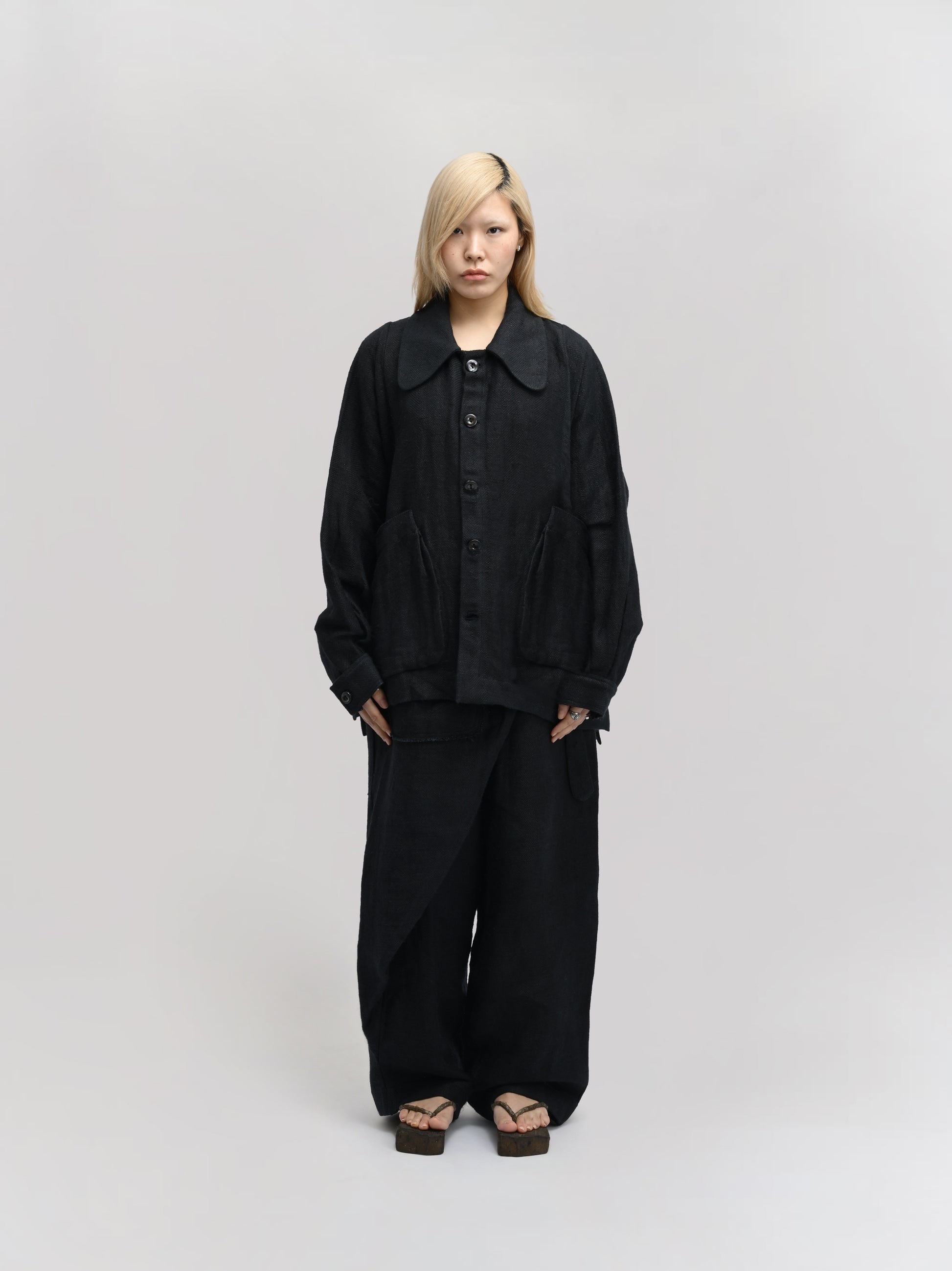 Farmer Jacket – Handwoven Cotton – Charcoal Black