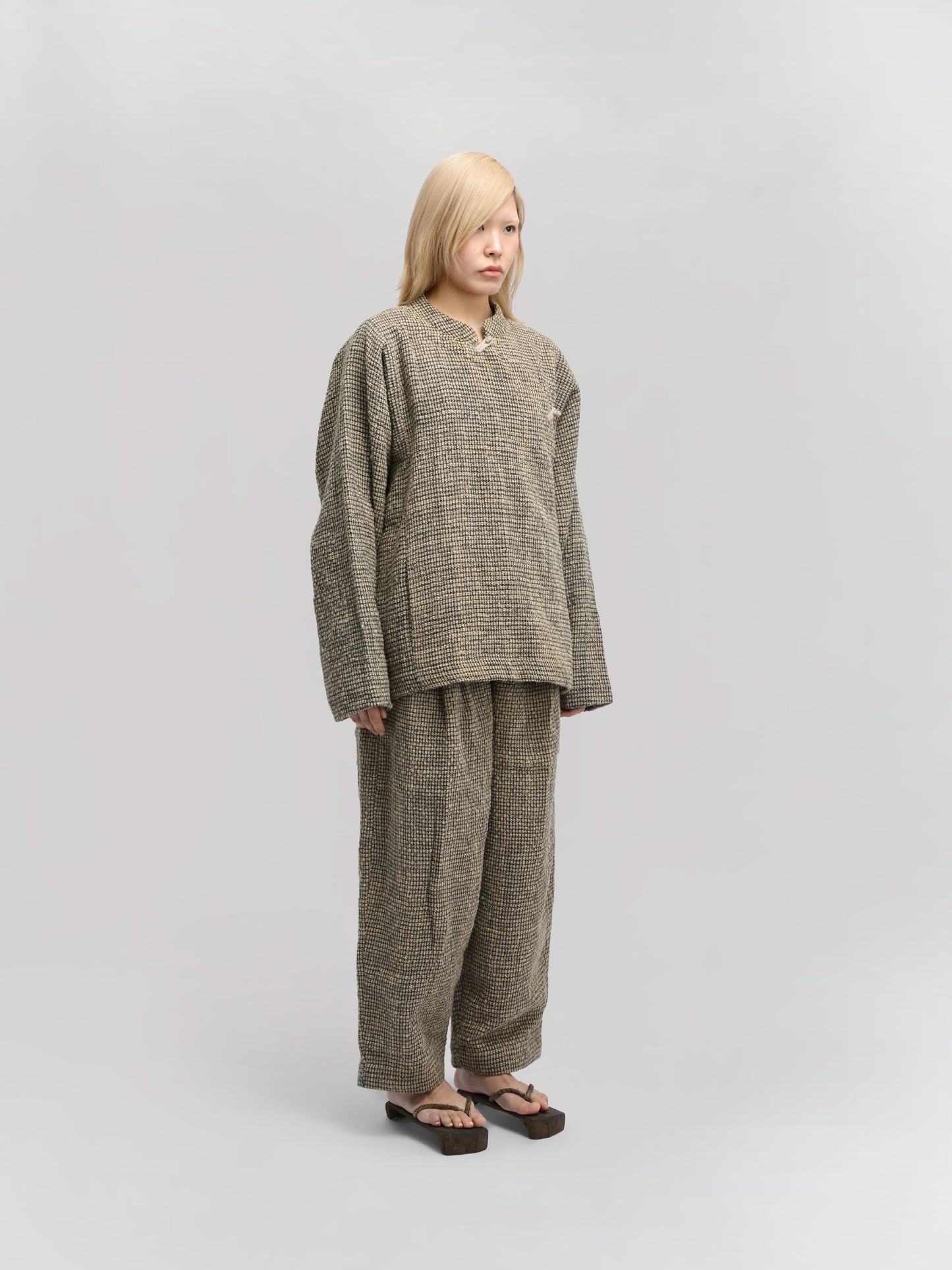 Shepherd Jacket – Handwoven Tweed Wool – Light Beige