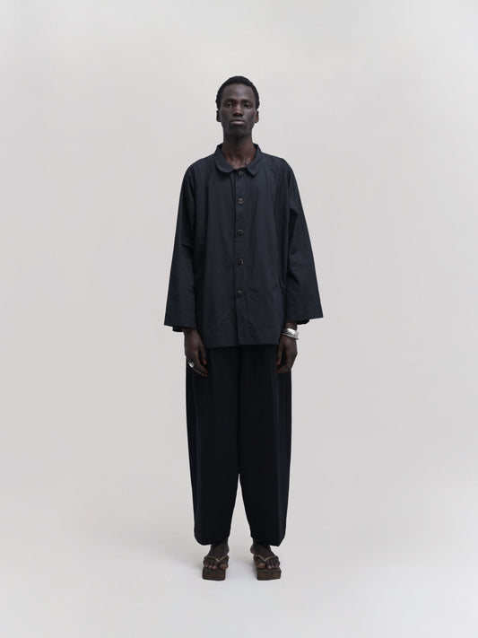 Farmer Shirt – Organic Cotton Poplin – Charcoal Black