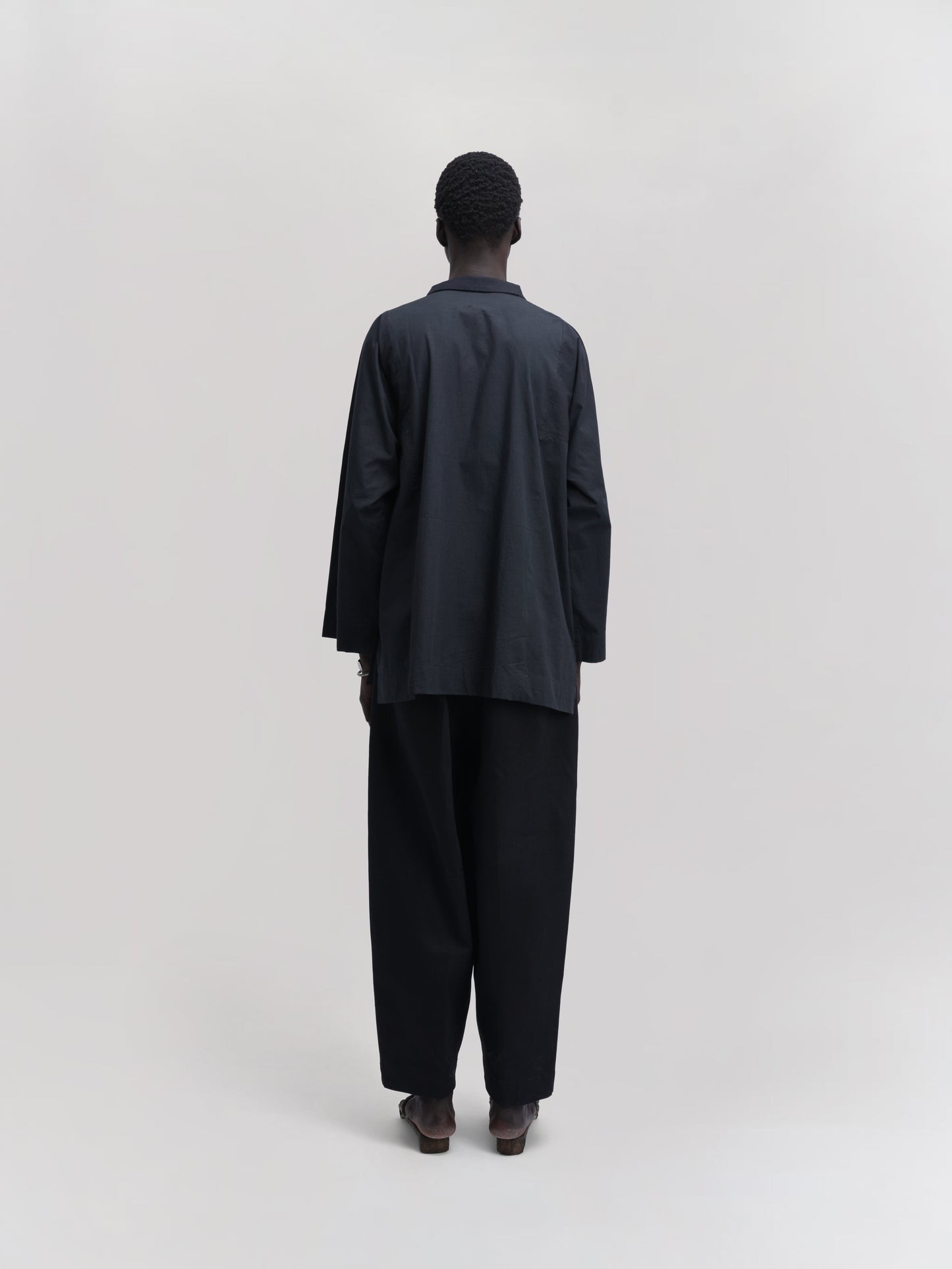 Farmer Shirt – Organic Cotton Poplin – Charcoal Black