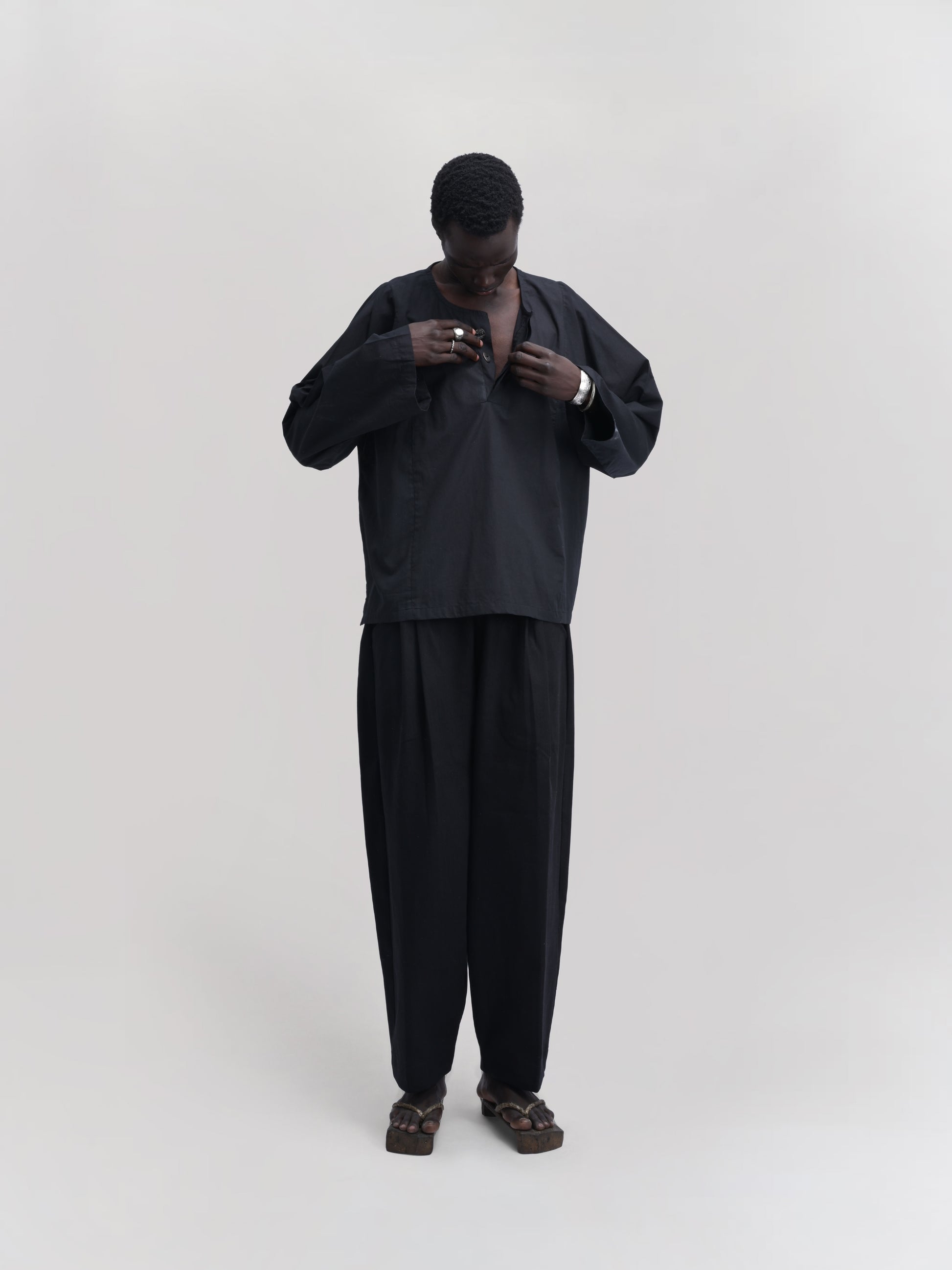 Fisherman Shirt – Organic Cotton Poplin – Black